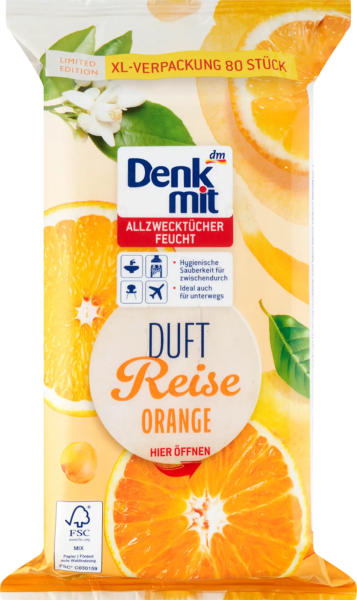 Denkmit Feuchte Allzwecktücher Orange