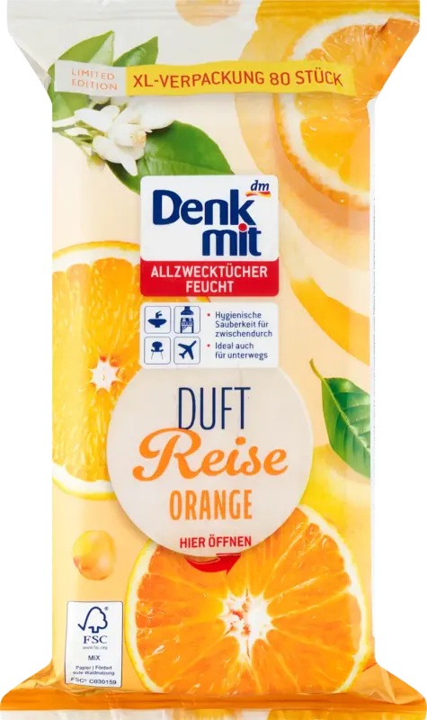 Denkmit Feuchte Allzwecktücher Orange