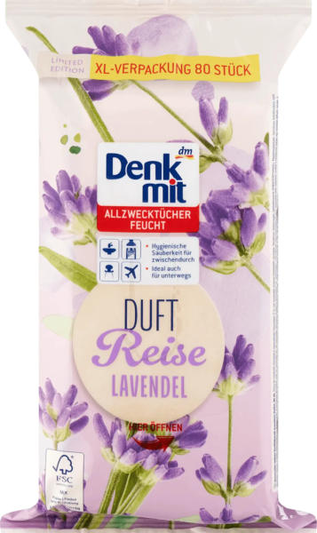 Denkmit Feuchte Allzwecktücher Lavendel