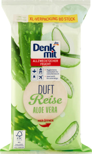 Denkmit Feuchte Allzwecktücher Aloe Vera