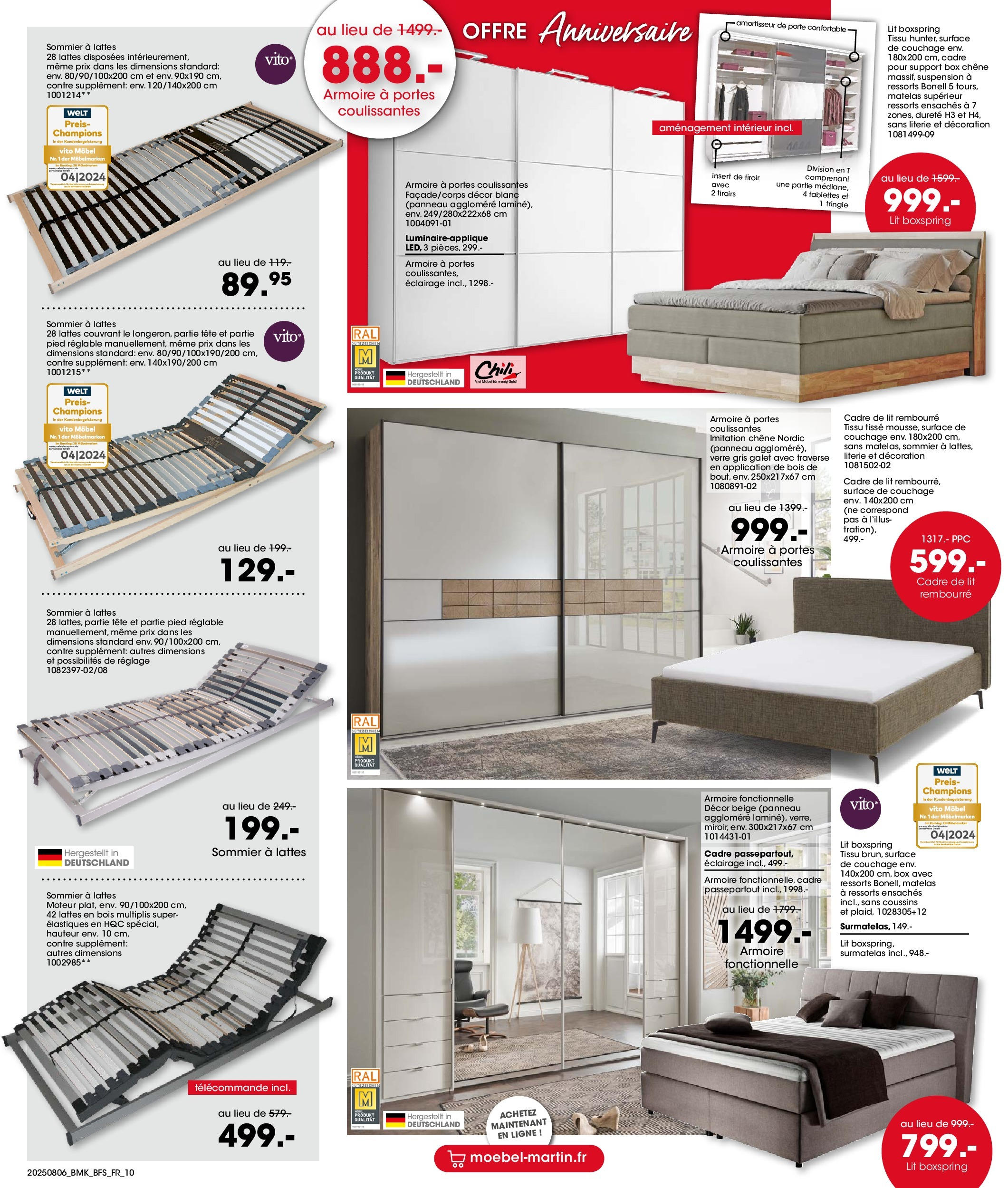 Möbel Martin - Möbel Martin: Offres hebdomadaires à partir du 05/08/2025 - promo en ligne | Page: 10 | Produits: Lit, Matelas, Élastiques, Literie Möbel Martin - Möbel Martin: Offres hebdomadaires à partir du 05/08/2025 - promo en ligne | Page: 10 | Produits: Lit, Matelas, Élastiques, Literie