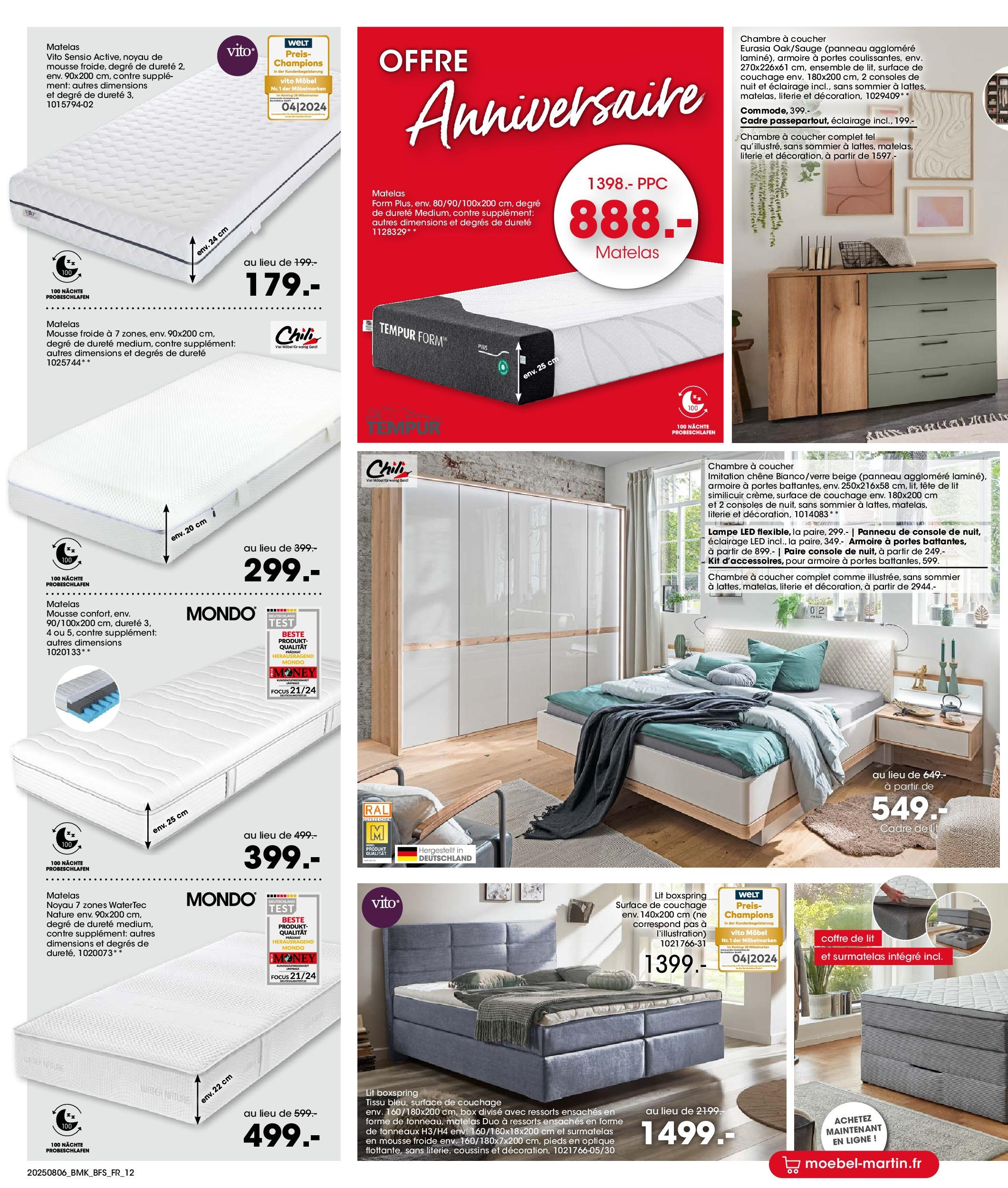 Möbel Martin - Möbel Martin: Offres hebdomadaires à partir du 05/08/2025 - promo en ligne | Page: 12 | Produits: Mousse, Matelas, Sommier, Cadre Möbel Martin - Möbel Martin: Offres hebdomadaires à partir du 05/08/2025 - promo en ligne | Page: 12 | Produits: Mousse, Matelas, Sommier, Cadre