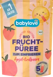 babylove Quetschie Fruchtpüree Apfel-Erdbeere zum Einfrieren ab 1 Jahr (5x45g)