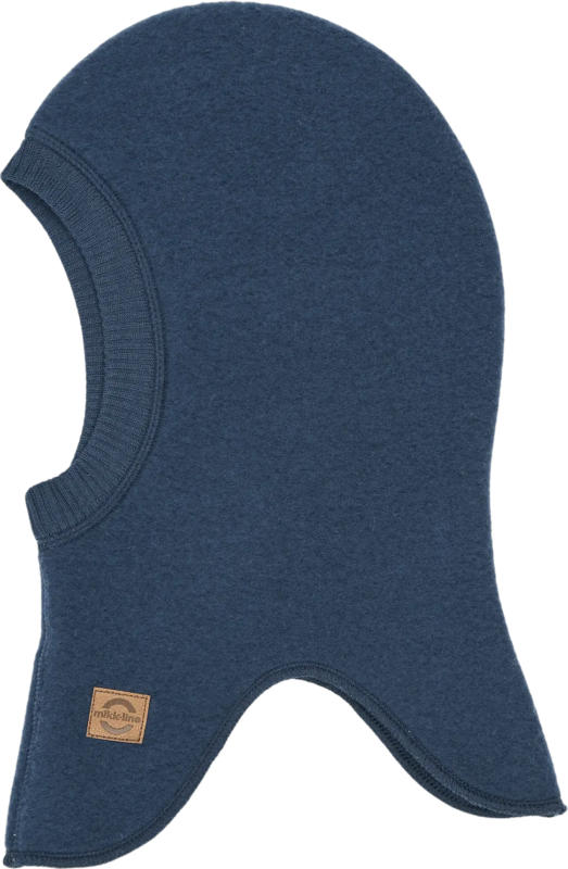 Mikk-Line Schlupfmütze mit Merinowolle, blau, Gr. 110/116