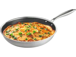 BRATmaxX 16468 Bratpfanne mit Wabenstruktur (Edelstahl, passend für alle Herdarten, 20 cm)