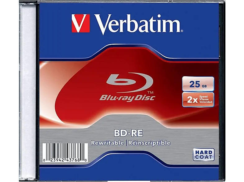 VERBatIM Blu Ray BD-RE Single-Layer 25GB 1er Jewel Case Rohling