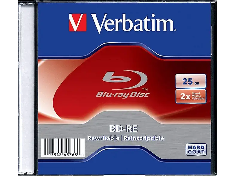 VERBatIM Blu Ray BD-RE Single-Layer 25GB 1er Jewel Case Rohling