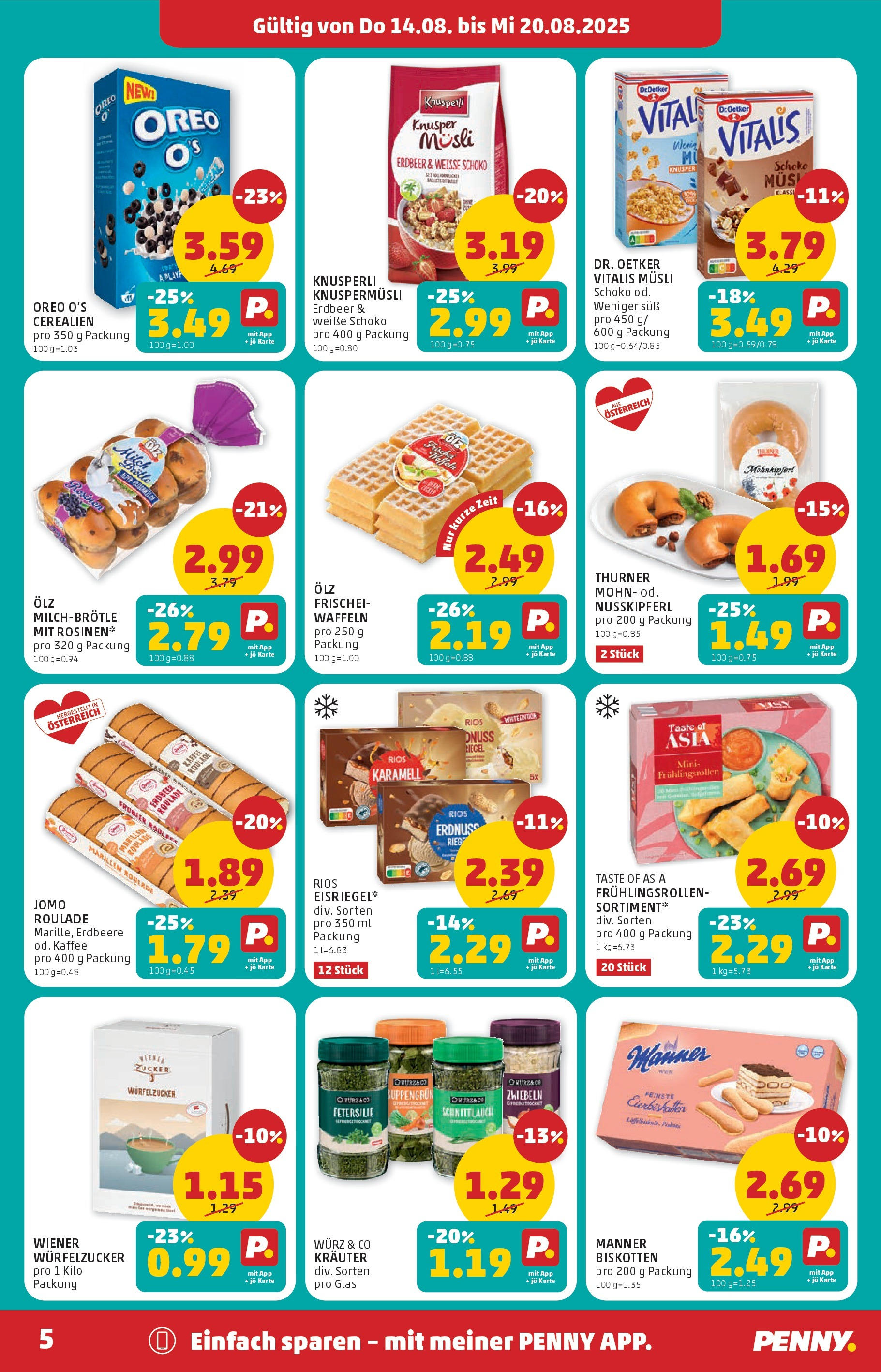 Penny Markt Flugblatt ab (14.08.2025) - Angebote, Prospekt | Seite: 5 | Produkte: Rosinen, Zwiebeln, Petersilie, Kaffee