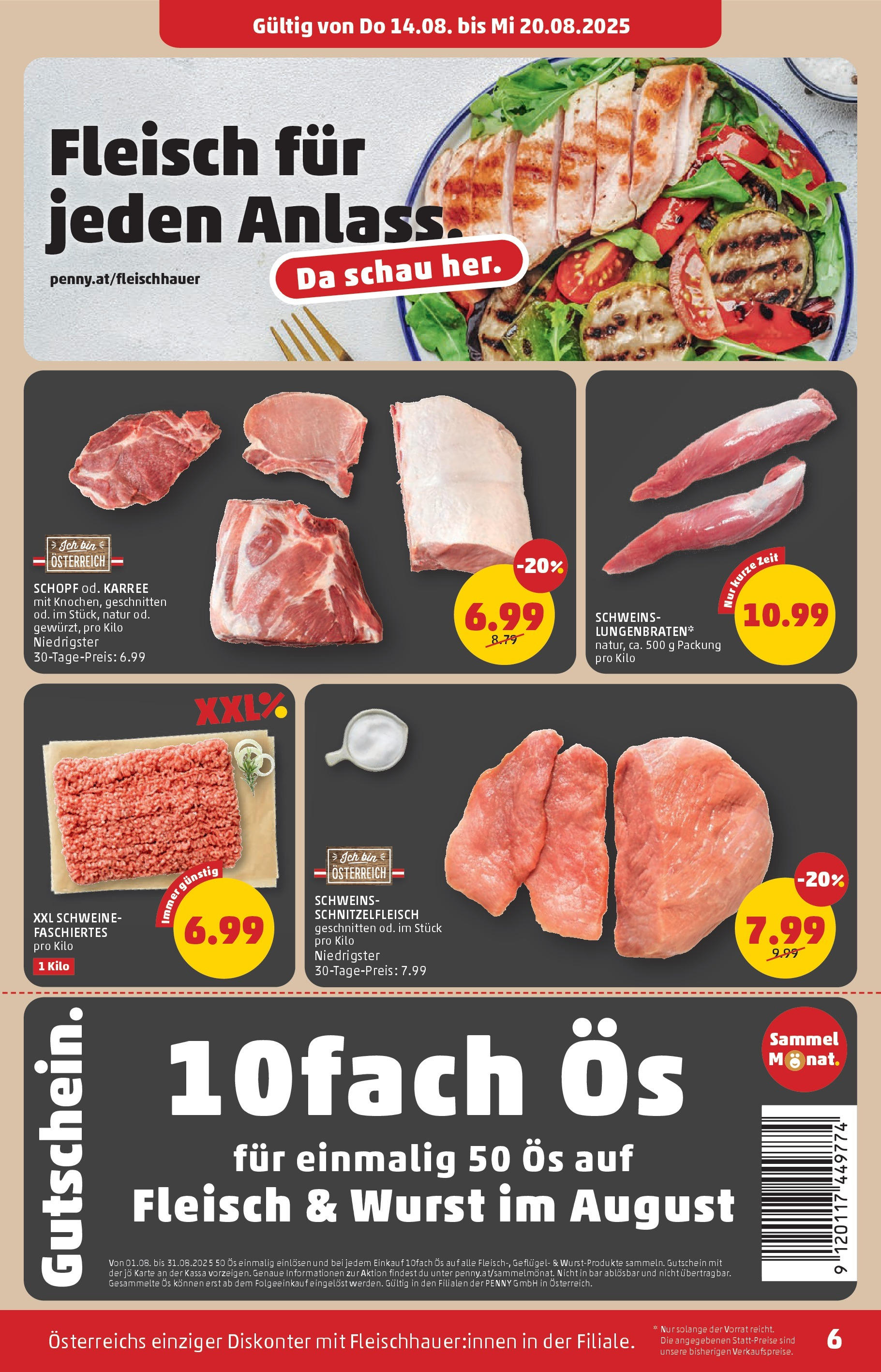 Penny Markt Flugblatt ab (14.08.2025) - Angebote, Prospekt | Seite: 6 | Produkte: Wurst