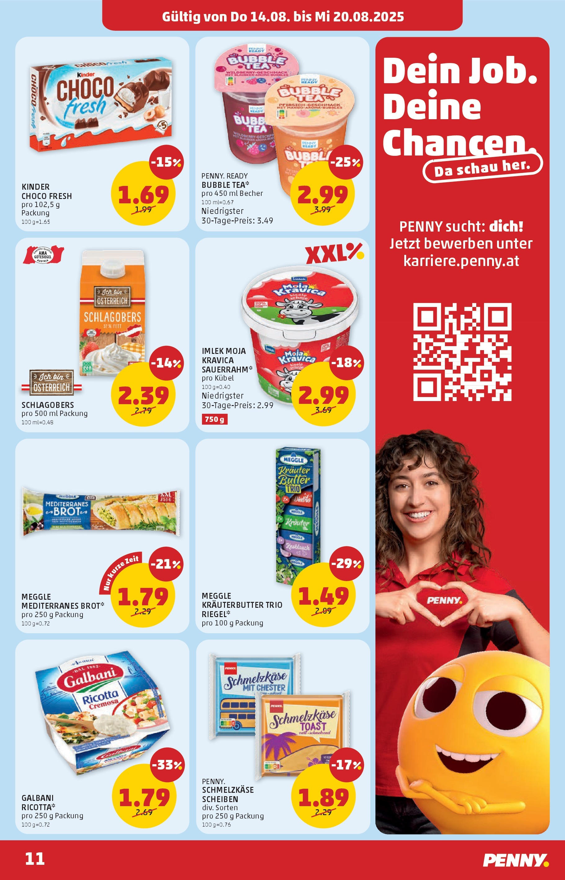 Penny Markt Flugblatt ab (14.08.2025) - Angebote, Prospekt | Seite: 11 | Produkte: Knoblauch, Butter, Brot