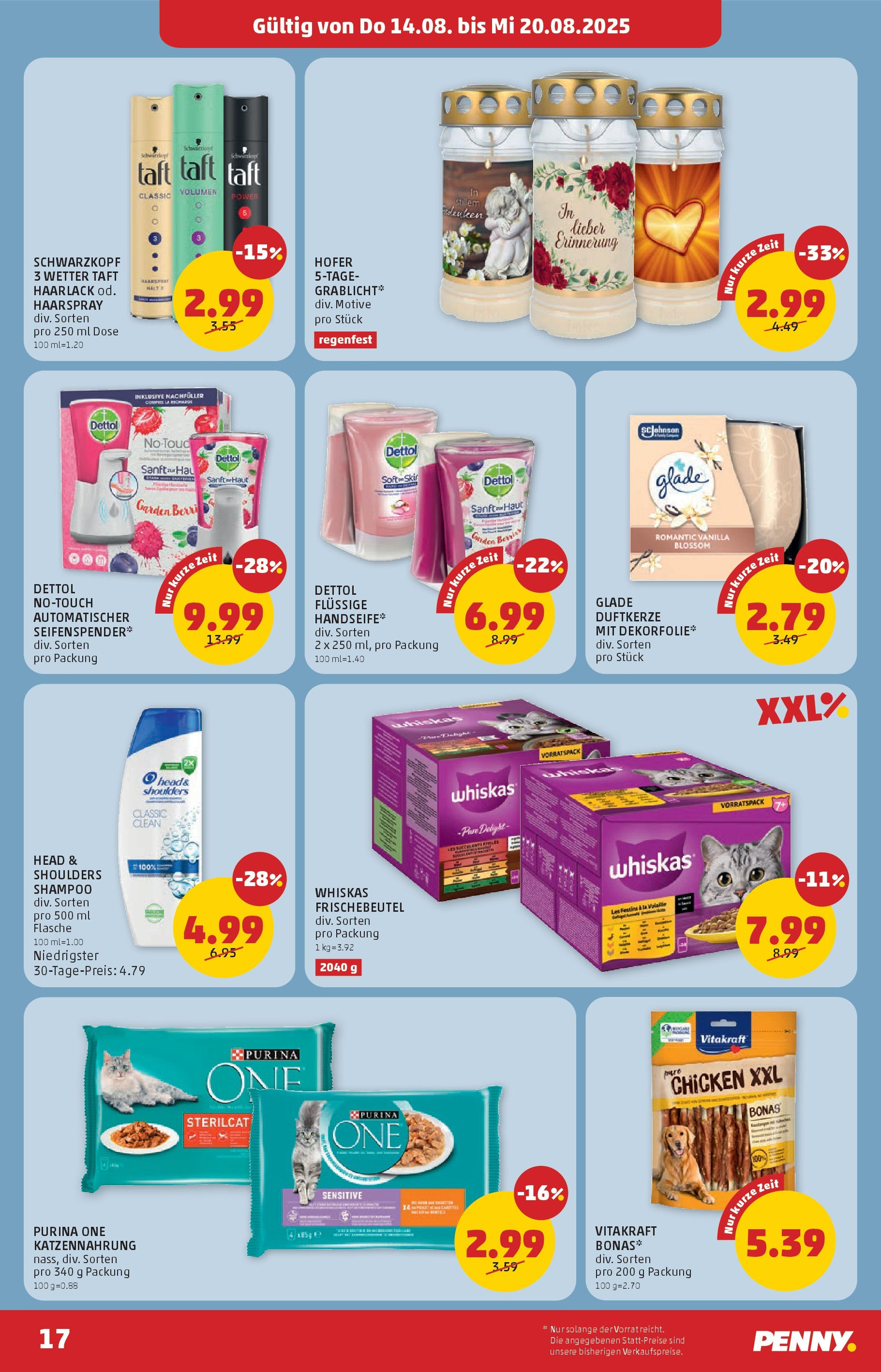 Penny Markt Flugblatt ab (14.08.2025) - Angebote, Prospekt | Seite: 17 | Produkte: Shampoo, Haarspray