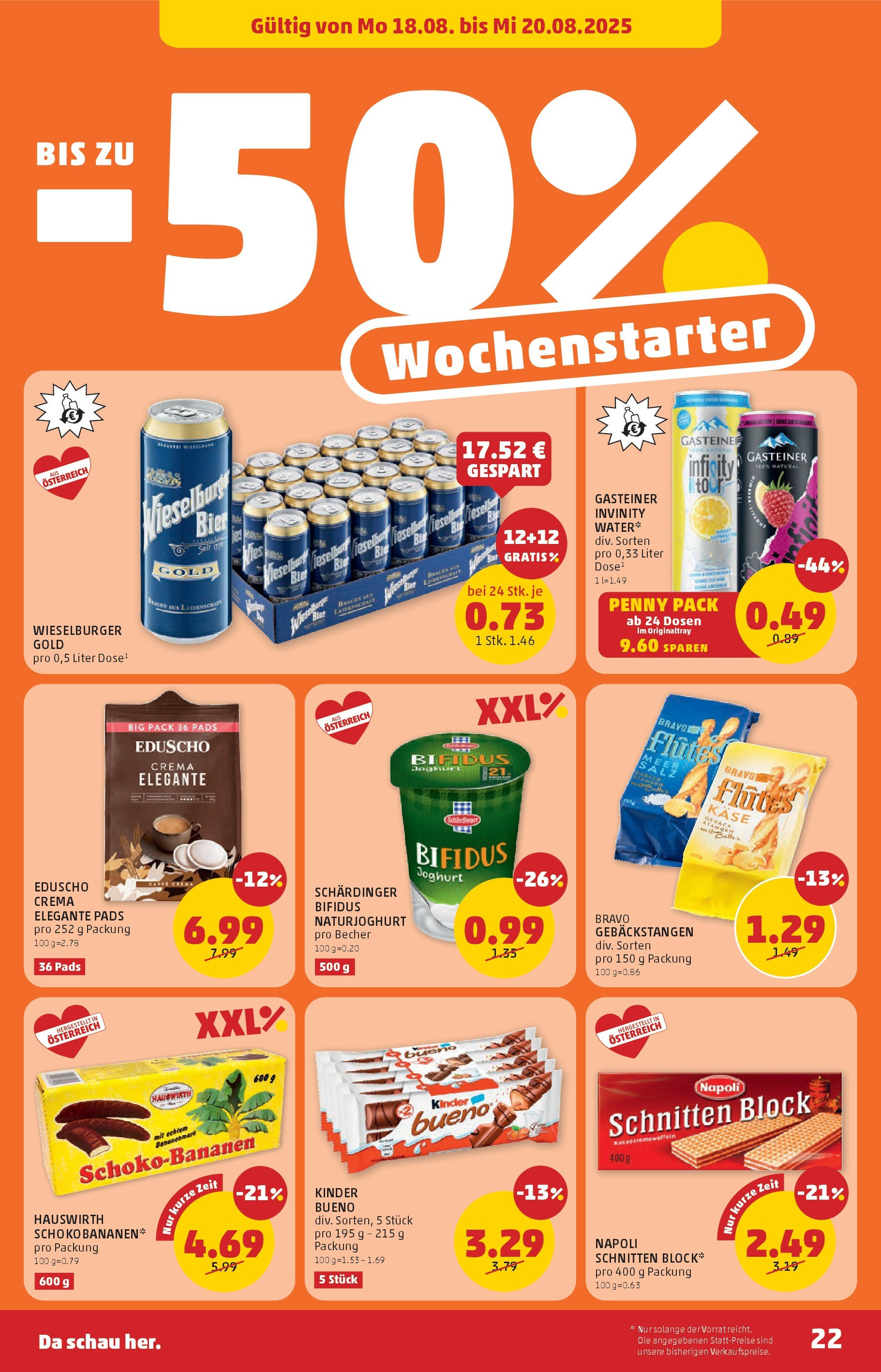 Penny Markt Flugblatt ab (14.08.2025) - Angebote, Prospekt | Seite: 22 | Produkte: Käse, Joghurt, Bier