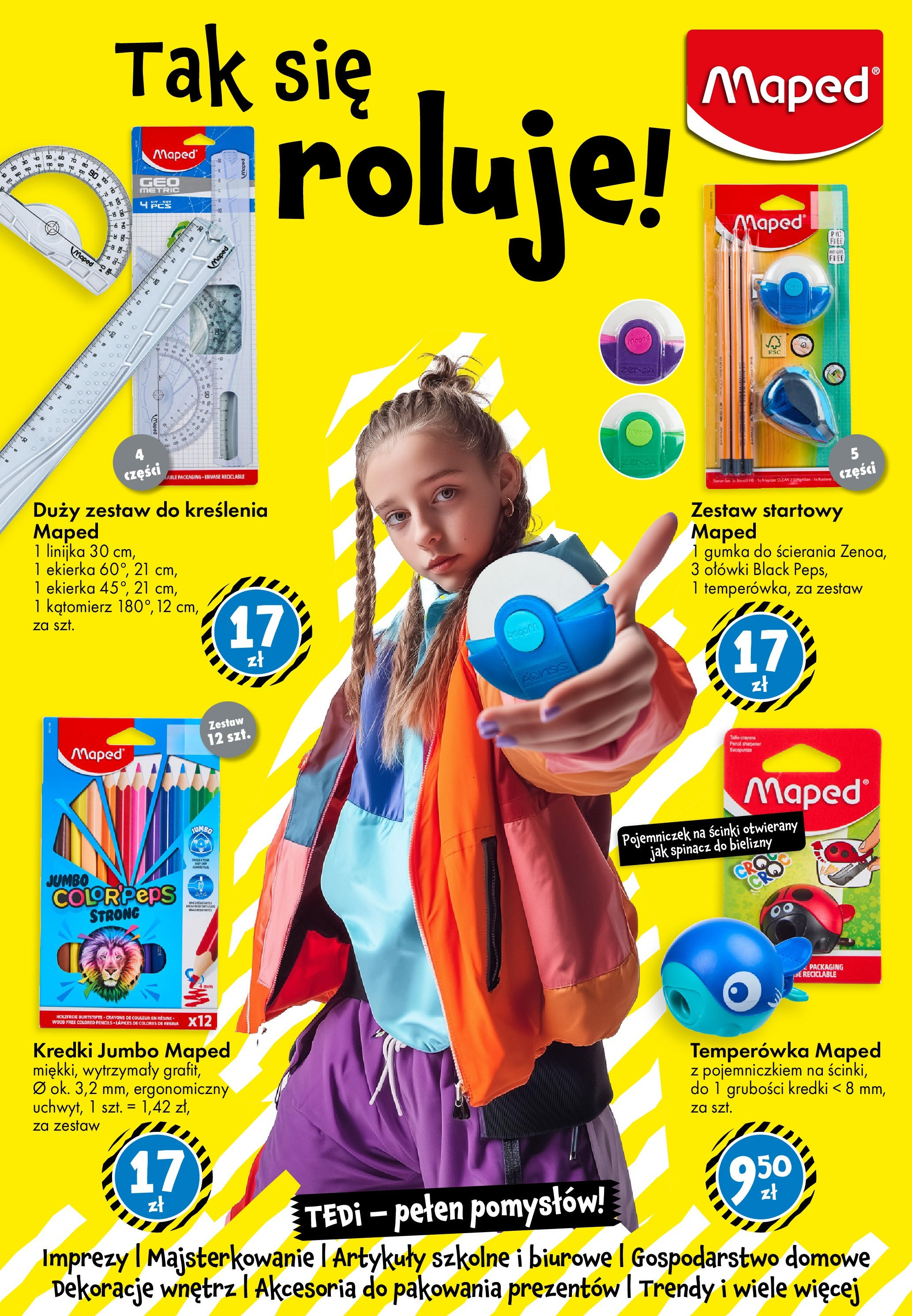 TEDi Gazetka od (08.08.2025 - 16.08.2025) | Strona: 7 | Produkty: Temperówka, Artykuły szkolne TEDi Gazetka od (08.08.2025 - 16.08.2025) | Strona: 7 | Produkty: Temperówka, Artykuły szkolne