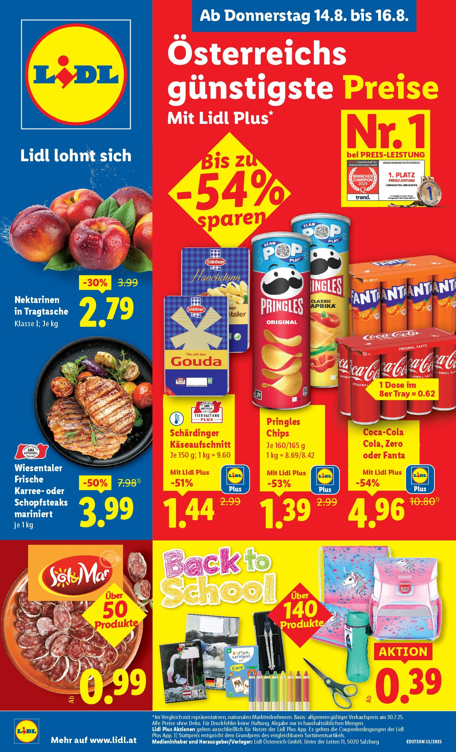  LIDL Flugblatt ab 14.08.2025 - Angebote "Wien" - Seite 1