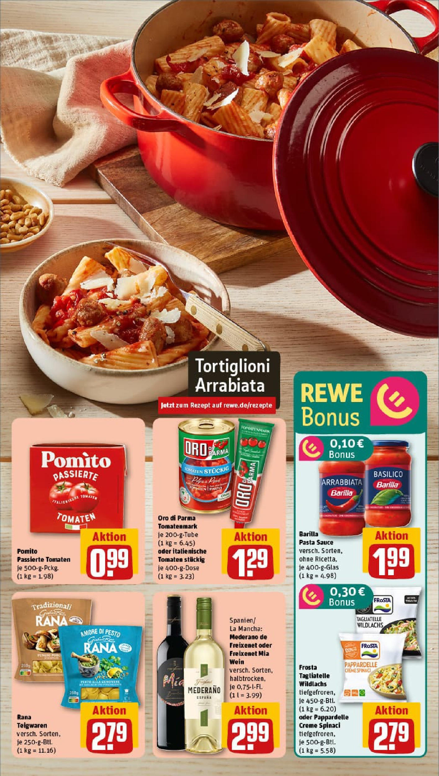 REWE Prospekt ab 10.08.2025 zum Blättern » Angebote | Seite: 5 | Produkte: Freixenet, Tomaten, Pasta, Wein REWE Prospekt ab 10.08.2025 zum Blättern » Angebote | Seite: 5 | Produkte: Freixenet, Tomaten, Pasta, Wein