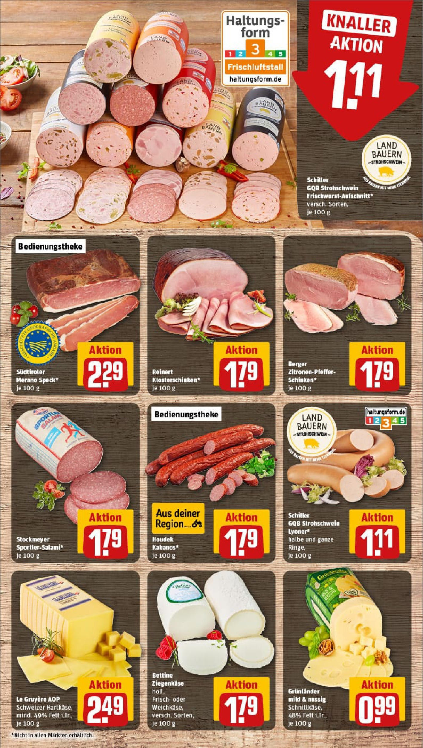 REWE Prospekt ab 11.08.2025 zum Blättern » Angebote | Seite: 9 | Produkte: Ziegenkäse, Grunlander, Salami
