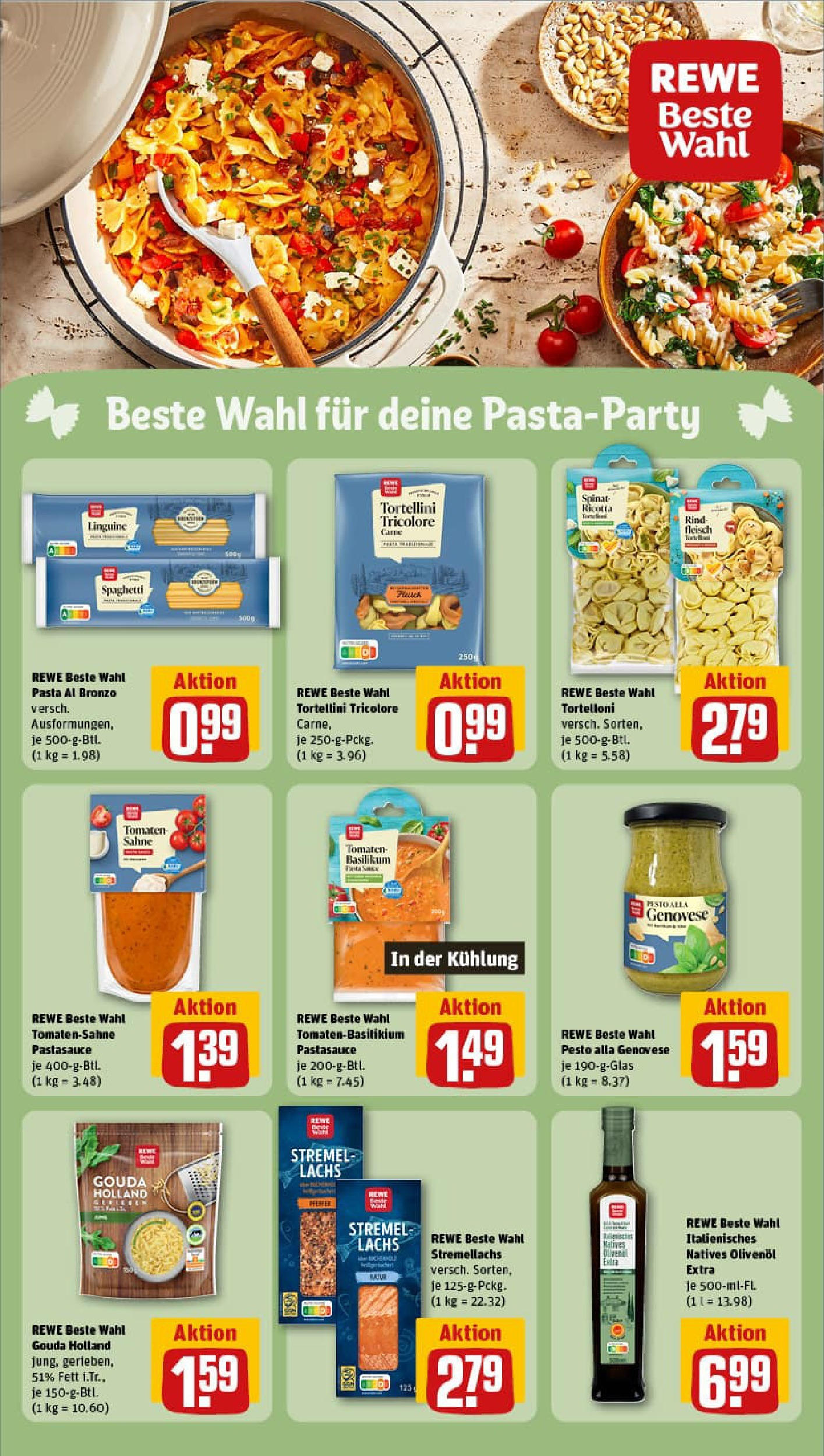 REWE Prospekt ab 10.08.2025 zum Blättern » Angebote | Seite: 13 | Produkte: Gouda, Olivenol, Tomaten, Lachs REWE Prospekt ab 10.08.2025 zum Blättern » Angebote | Seite: 13 | Produkte: Gouda, Olivenol, Tomaten, Lachs