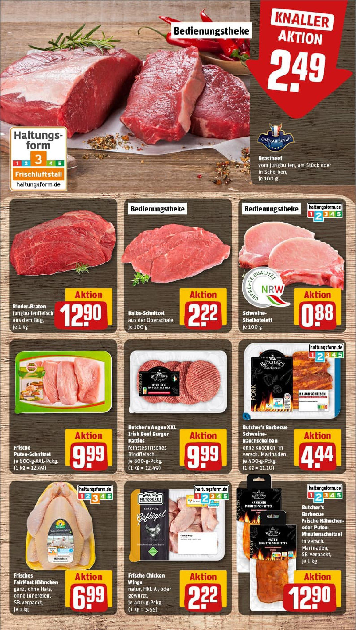 REWE Prospekt ab 11.08.2025 zum Blättern » Angebote | Seite: 8 | Produkte: Rinderbraten, Burger, Putenschnitzel, Steak REWE Prospekt ab 11.08.2025 zum Blättern » Angebote | Seite: 8 | Produkte: Rinderbraten, Burger, Putenschnitzel, Steak