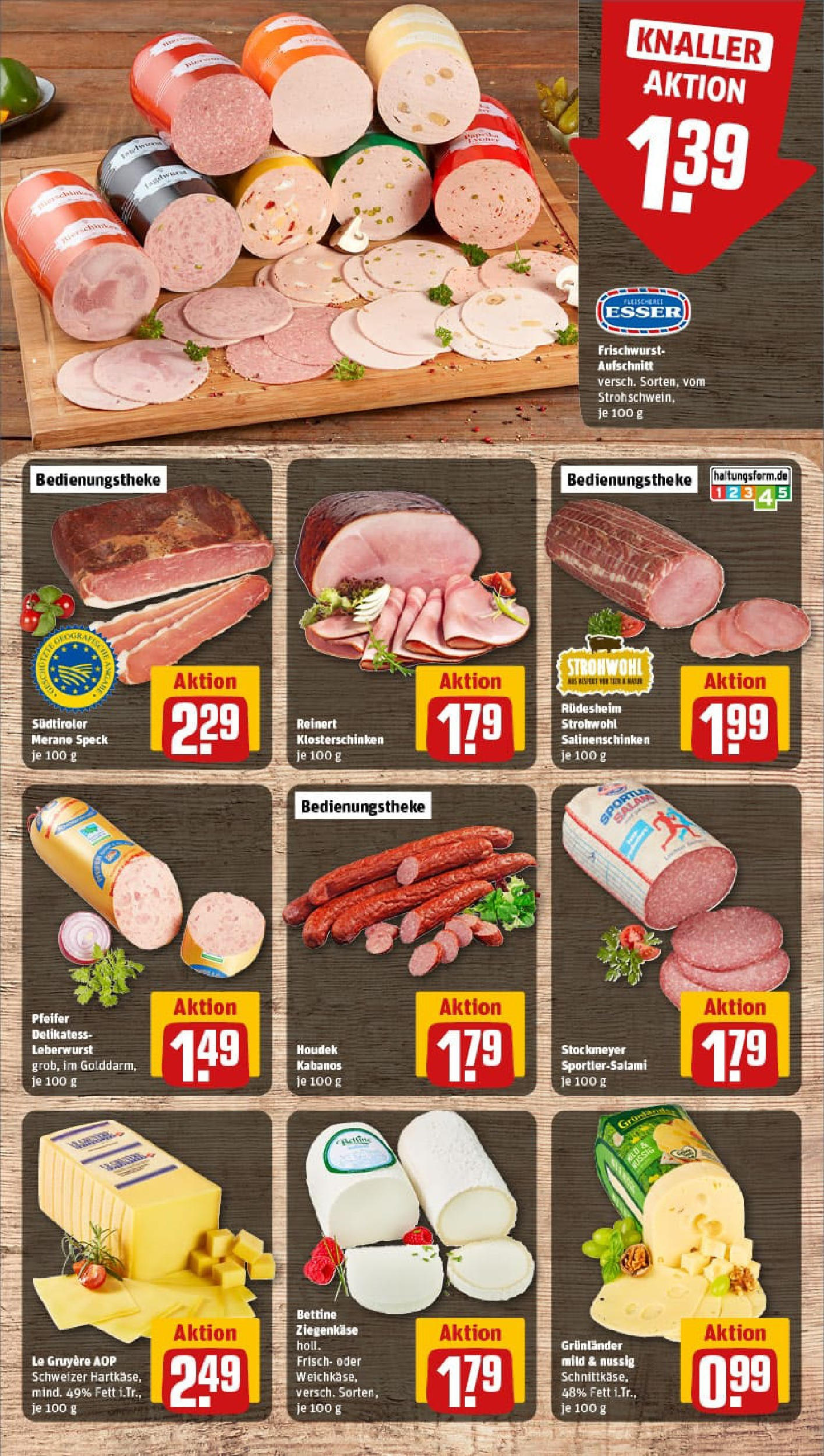 REWE Prospekt ab 11.08.2025 zum Blättern » Angebote | Seite: 9 | Produkte: Ziegenkäse, Grunlander, Salami