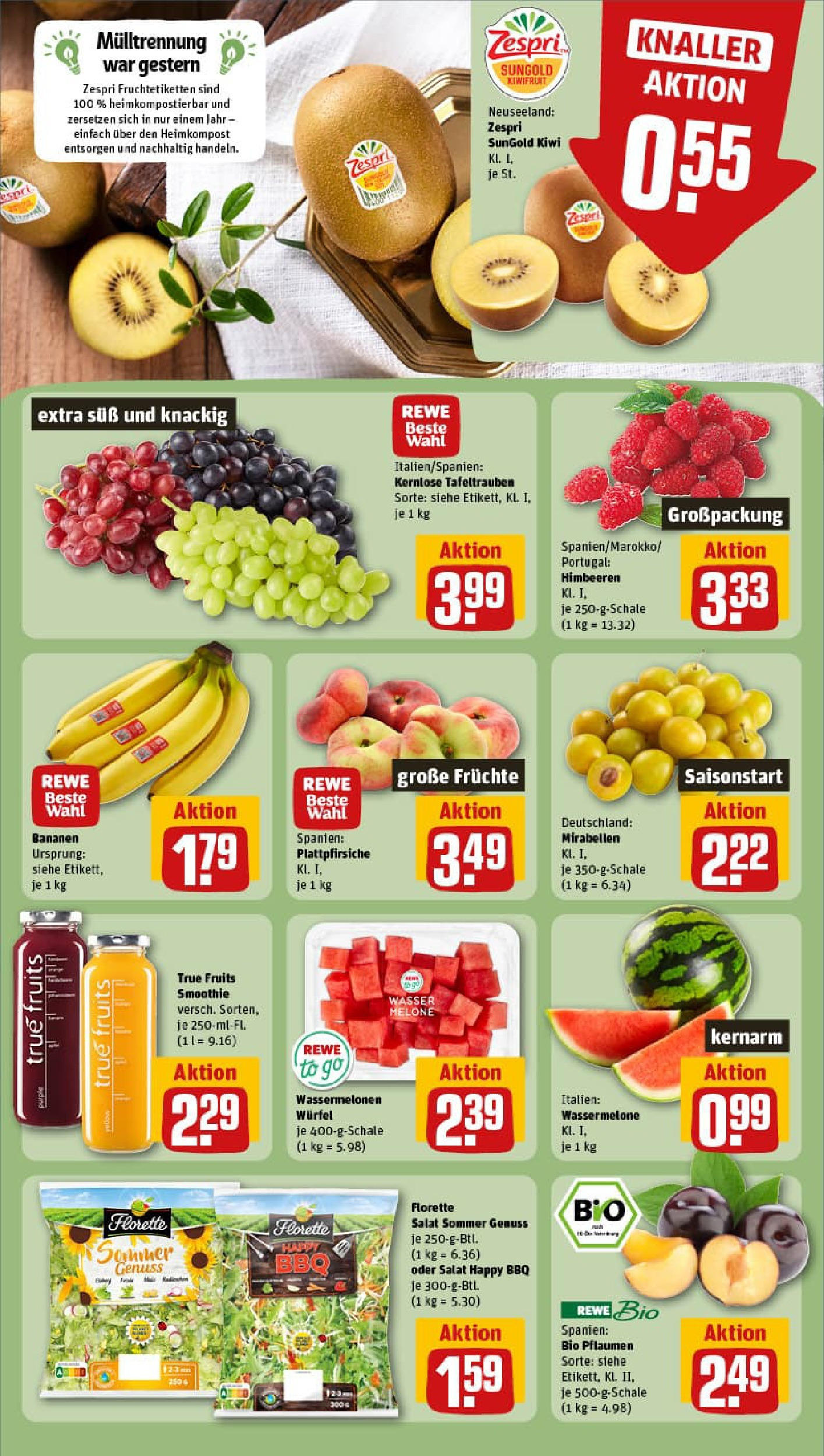 REWE Prospekt ab 11.08.2025 zum Blättern » Angebote | Seite: 6 | Produkte: Himbeeren, Pflaumen, Melone, Salat REWE Prospekt ab 11.08.2025 zum Blättern » Angebote | Seite: 6 | Produkte: Himbeeren, Pflaumen, Melone, Salat
