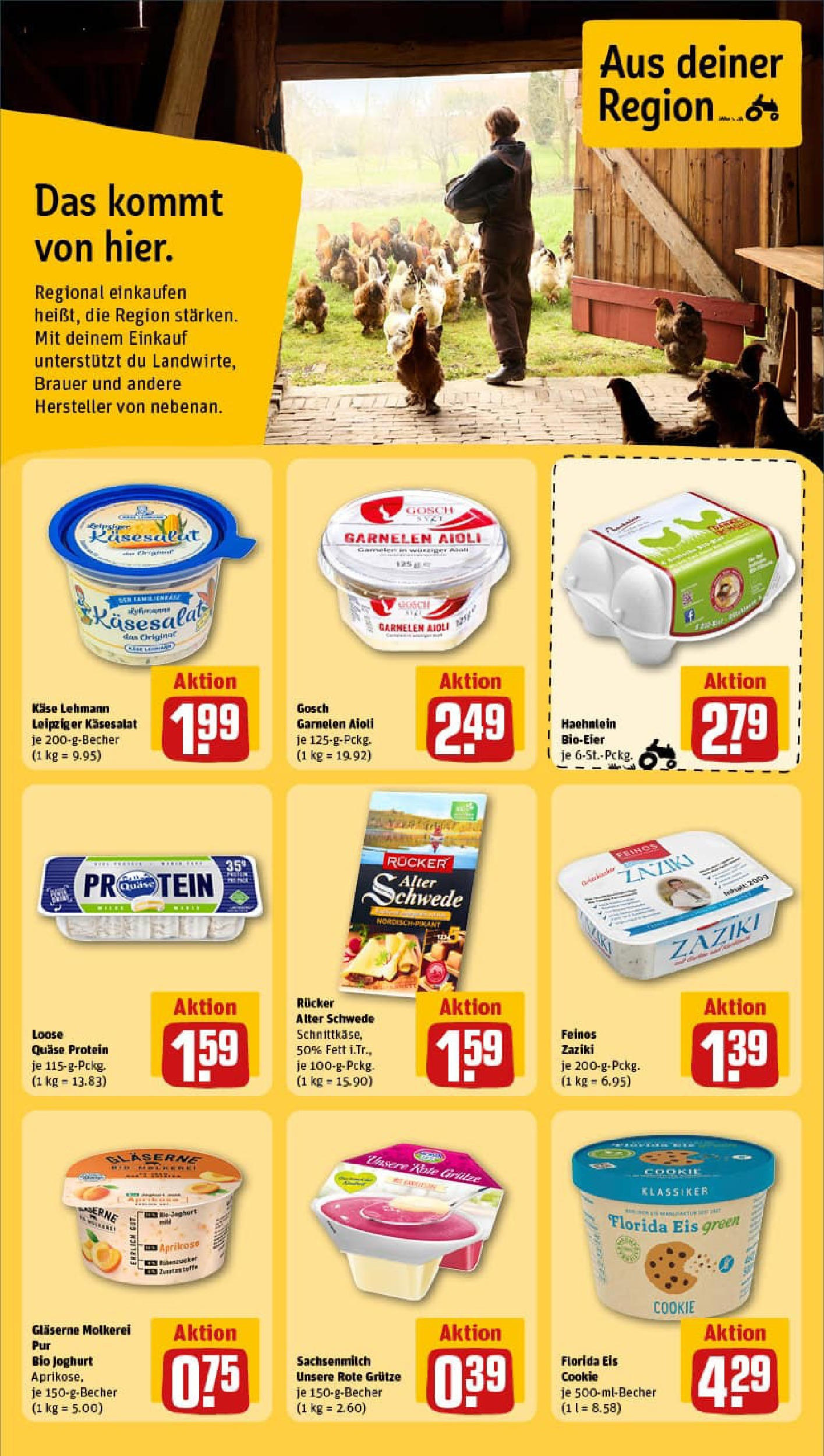 REWE Prospekt ab 11.08.2025 zum Blättern » Angebote | Seite: 16 | Produkte: Käse, Joghurt, Garnelen, Eis REWE Prospekt ab 11.08.2025 zum Blättern » Angebote | Seite: 16 | Produkte: Käse, Joghurt, Garnelen, Eis