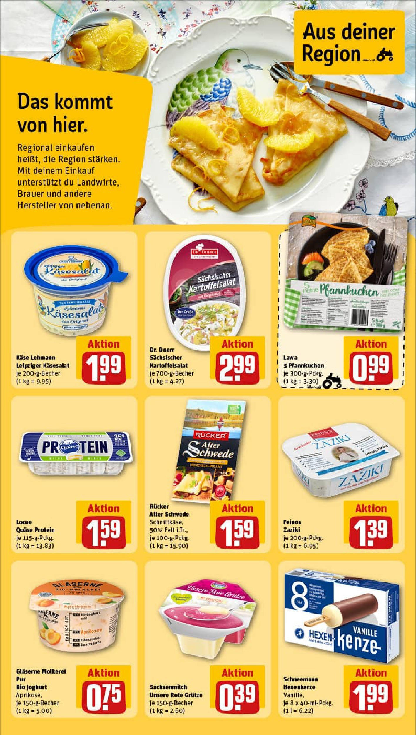REWE Prospekt ab 11.08.2025 zum Blättern » Angebote | Seite: 16 | Produkte: Käse, Joghurt, Pfannkuchen REWE Prospekt ab 11.08.2025 zum Blättern » Angebote | Seite: 16 | Produkte: Käse, Joghurt, Pfannkuchen