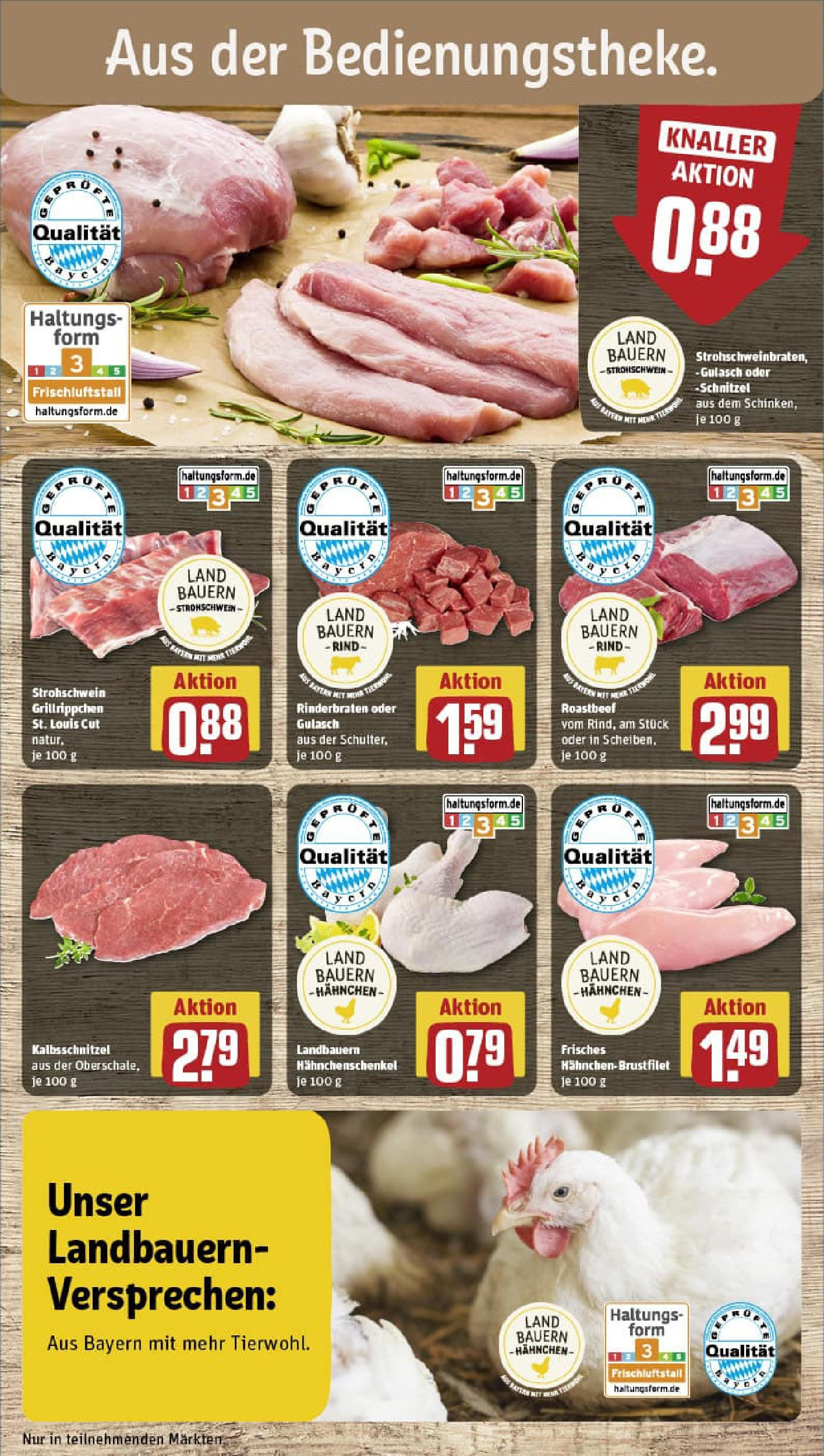 REWE Prospekt ab 11.08.2025 zum Blättern » Angebote | Seite: 10 | Produkte: Rinderbraten, Hahnchen, Schnitzel, Gulasch