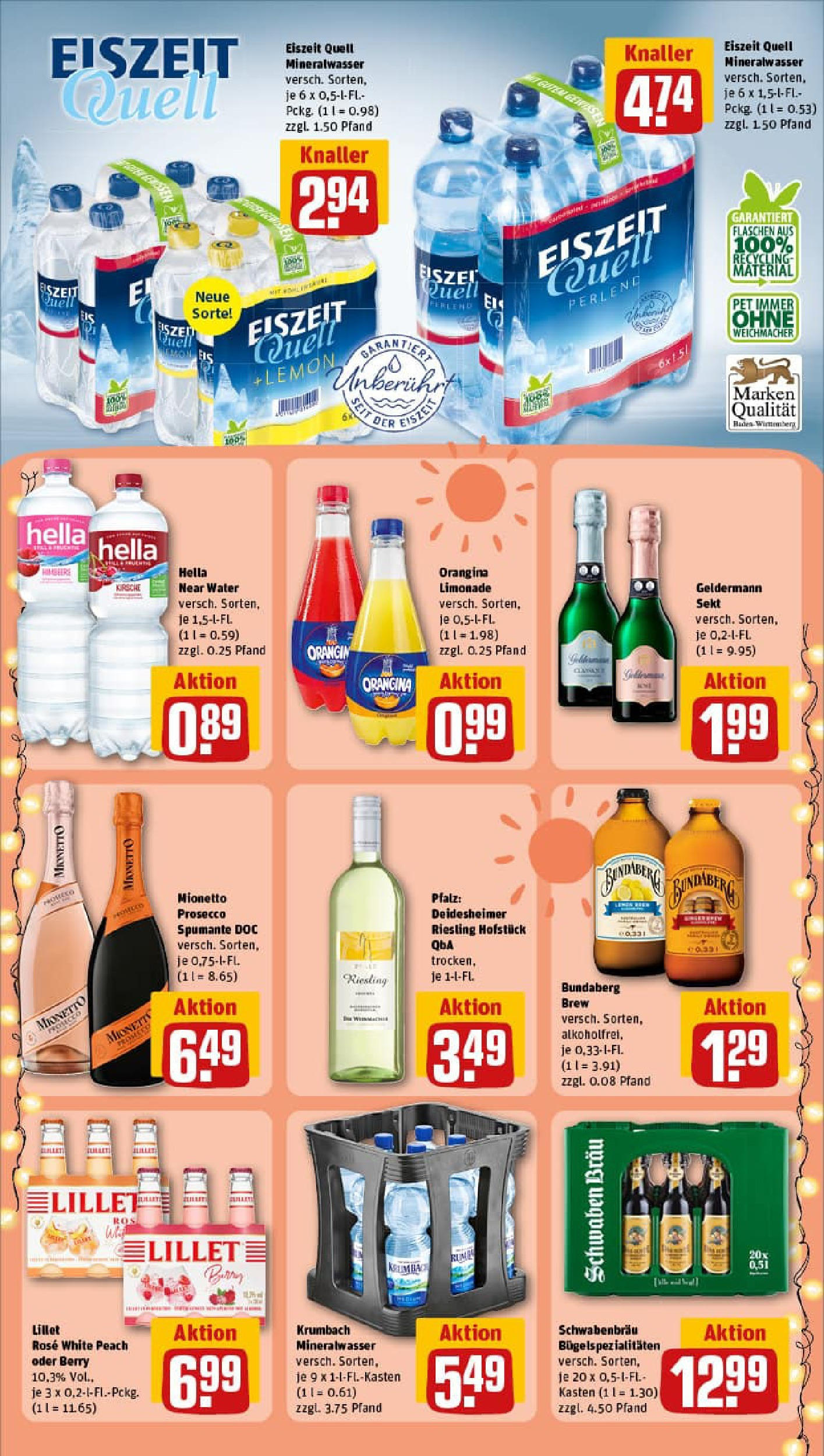 REWE Prospekt ab 10.08.2025 zum Blättern » Angebote | Seite: 14 | Produkte: Sekt, Mineralwasser, Prosecco, Hella REWE Prospekt ab 10.08.2025 zum Blättern » Angebote | Seite: 14 | Produkte: Sekt, Mineralwasser, Prosecco, Hella