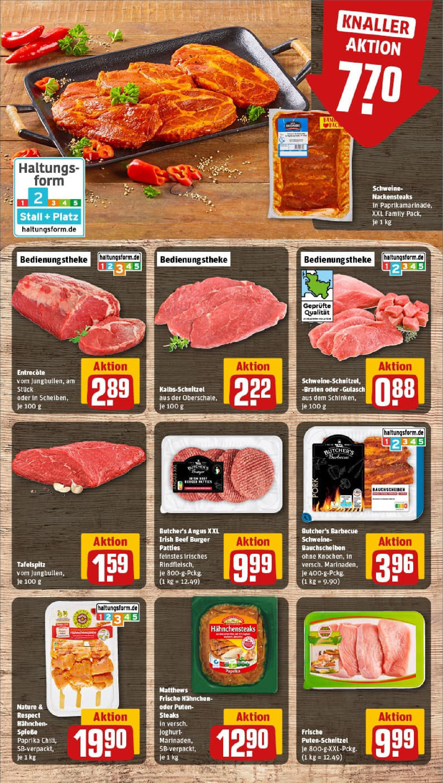 REWE Prospekt ab 11.08.2025 zum Blättern » Angebote | Seite: 8 | Produkte: Burger, Spieße, Paprika, Gulasch