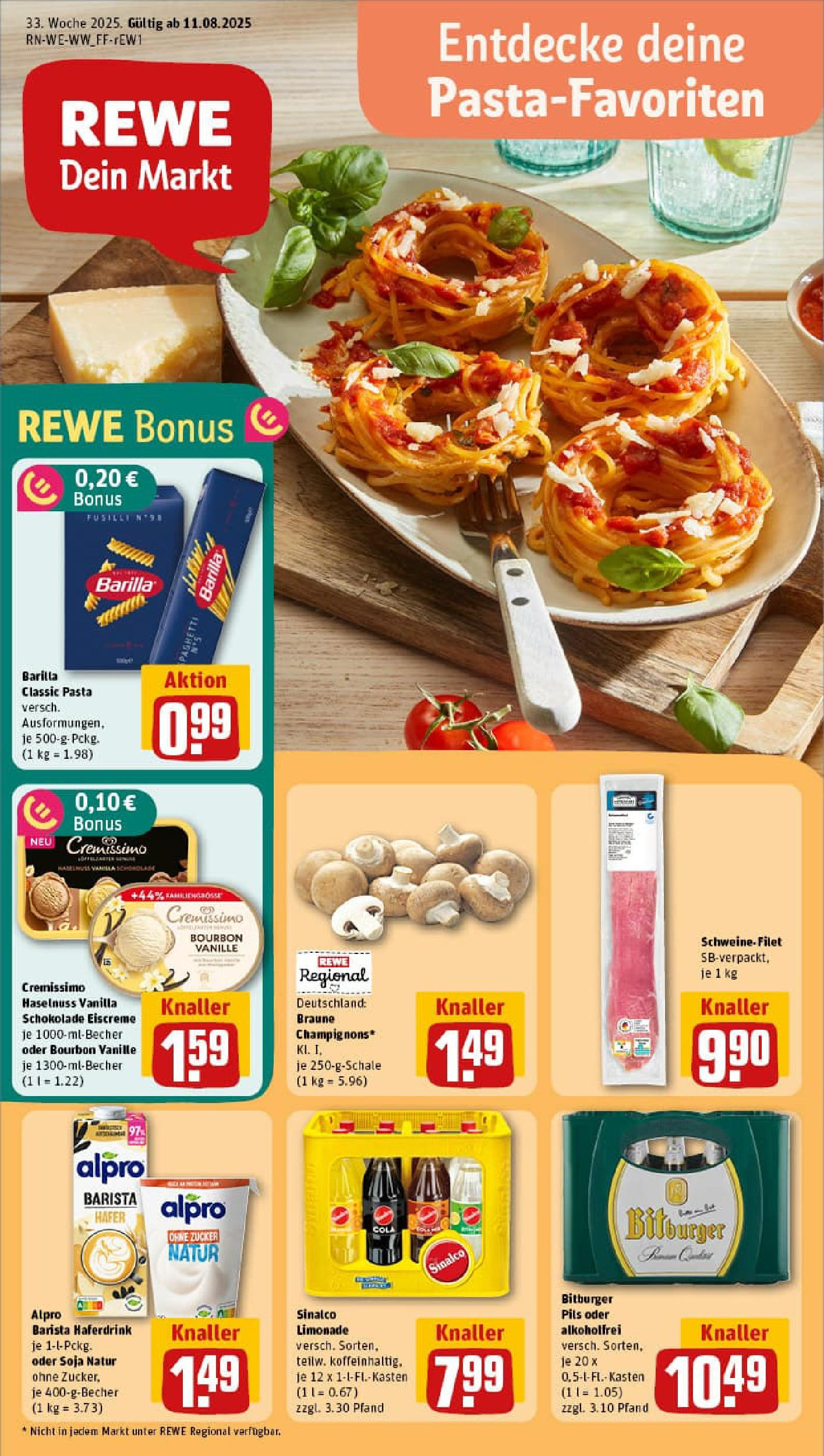 REWE Prospekt ab 11.08.2025 zum Blättern » Angebote | Seite: 1 | Produkte: Schokolade, Pils, Limonade, Haferdrink REWE Prospekt ab 11.08.2025 zum Blättern » Angebote | Seite: 1 | Produkte: Schokolade, Pils, Limonade, Haferdrink