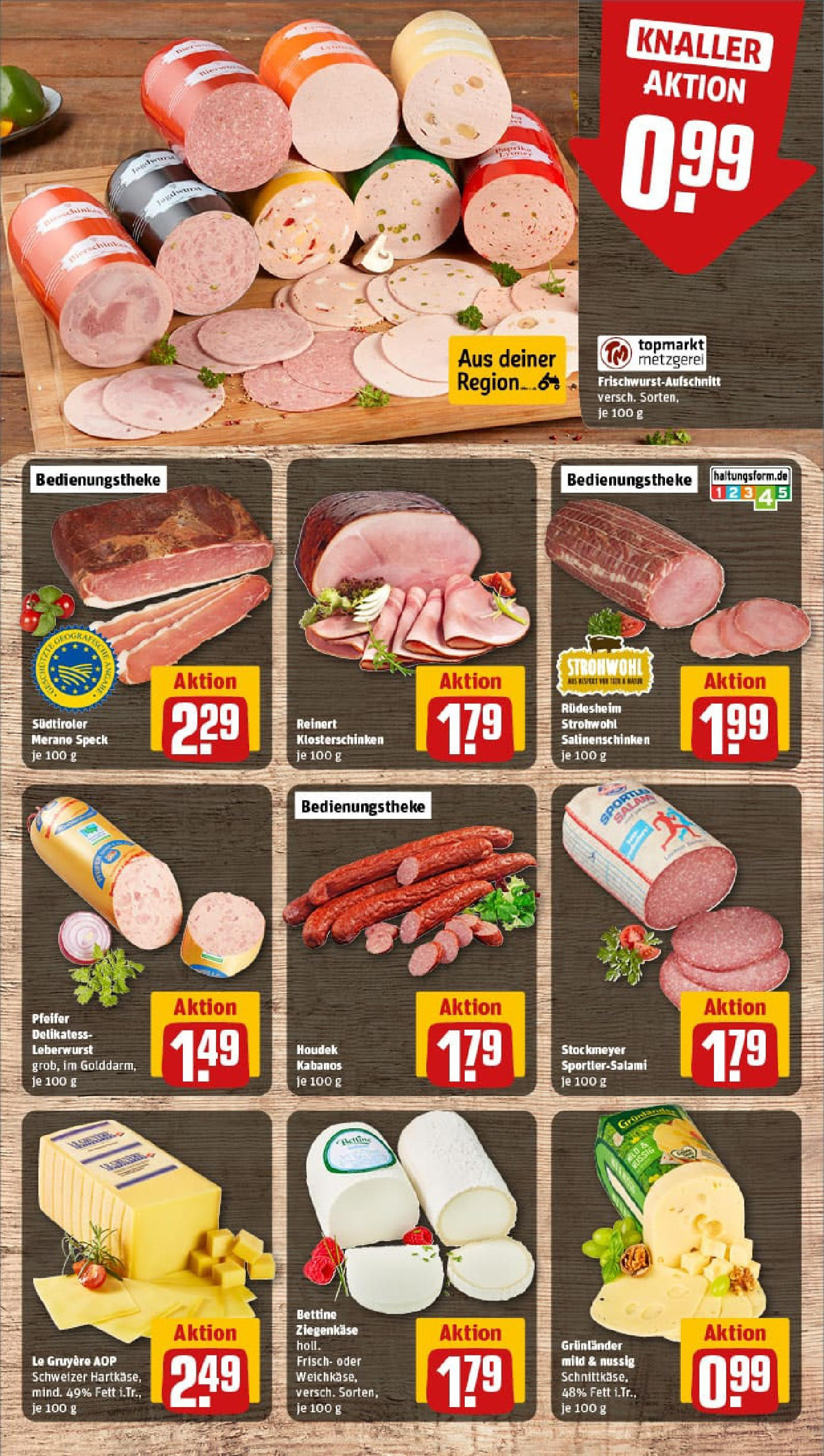 REWE Prospekt ab 11.08.2025 zum Blättern » Angebote | Seite: 9 | Produkte: Ziegenkäse, Grunlander, Salami REWE Prospekt ab 11.08.2025 zum Blättern » Angebote | Seite: 9 | Produkte: Ziegenkäse, Grunlander, Salami