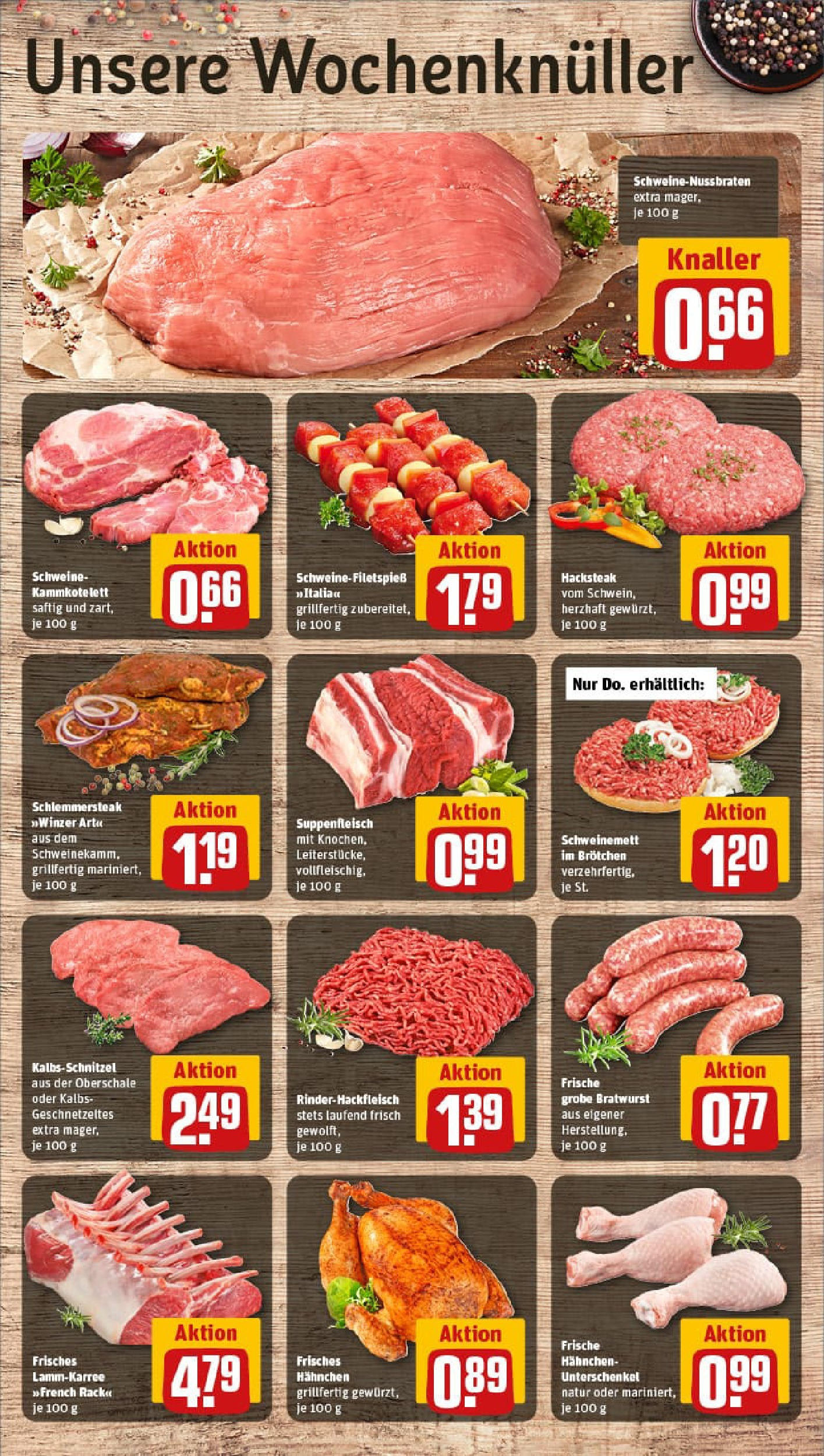 REWE Prospekt ab 11.08.2025 zum Blättern » Angebote | Seite: 8 | Produkte: Hahnchen, Bratwurst, Suppenfleisch