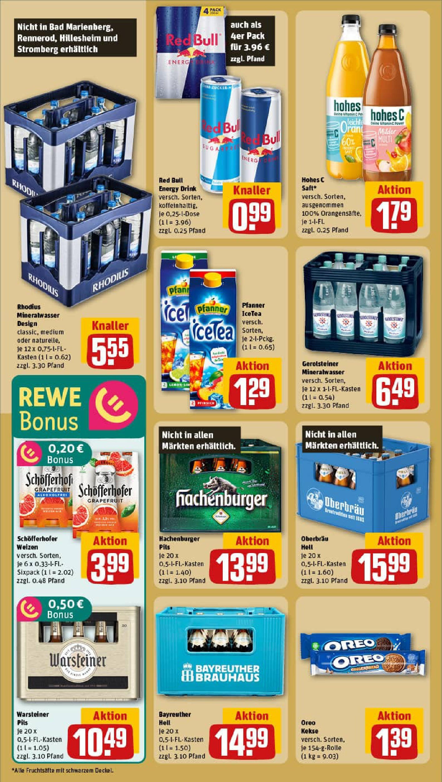 REWE Prospekt ab 11.08.2025 zum Blättern » Angebote | Seite: 16 | Produkte: Red bull, Pils, Mineralwasser, Warsteiner