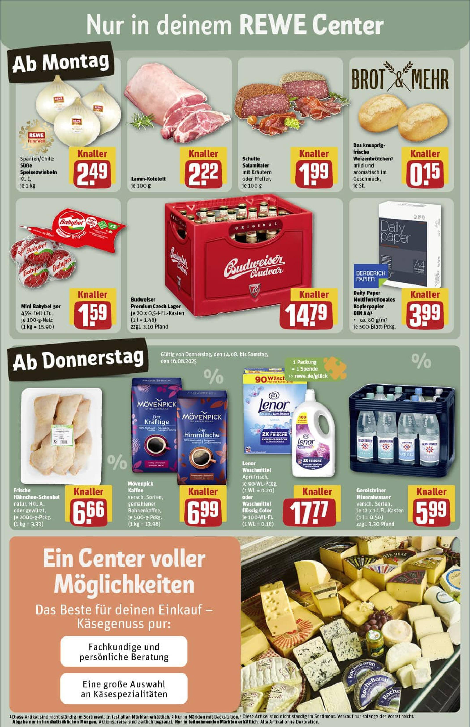 REWE Prospekt ab 11.08.2025 zum Blättern » Angebote | Seite: 3 | Produkte: Mineralwasser, Movenpick kaffee, Salami, Gerolsteiner REWE Prospekt ab 11.08.2025 zum Blättern » Angebote | Seite: 3 | Produkte: Mineralwasser, Movenpick kaffee, Salami, Gerolsteiner
