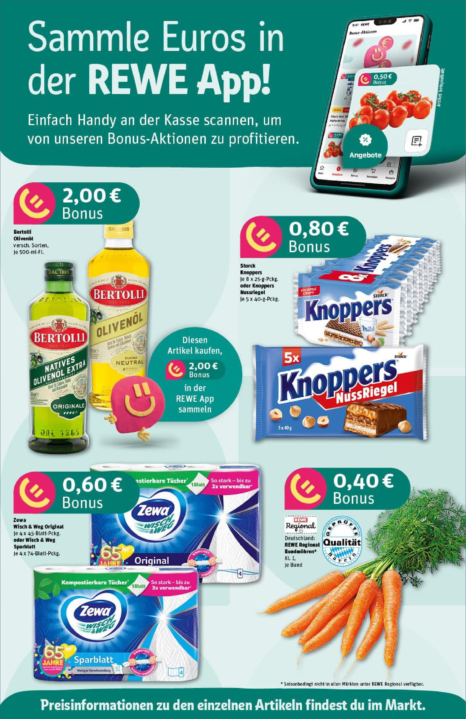 REWE Prospekt ab 11.08.2025 zum Blättern » Angebote | Seite: 2 | Produkte: Olivenol, Bertolli olivenol, Zewa, Knoppers