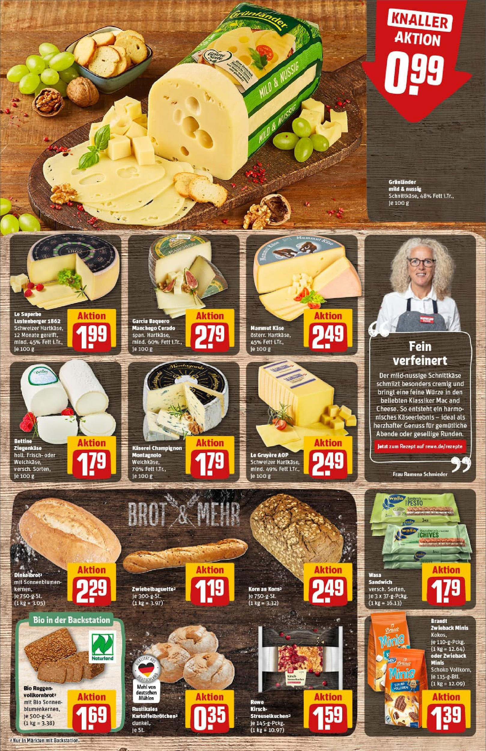 REWE Prospekt ab 11.08.2025 zum Blättern » Angebote | Seite: 11 | Produkte: Käse, Ziegenkäse, Baguette, Brot REWE Prospekt ab 11.08.2025 zum Blättern » Angebote | Seite: 11 | Produkte: Käse, Ziegenkäse, Baguette, Brot