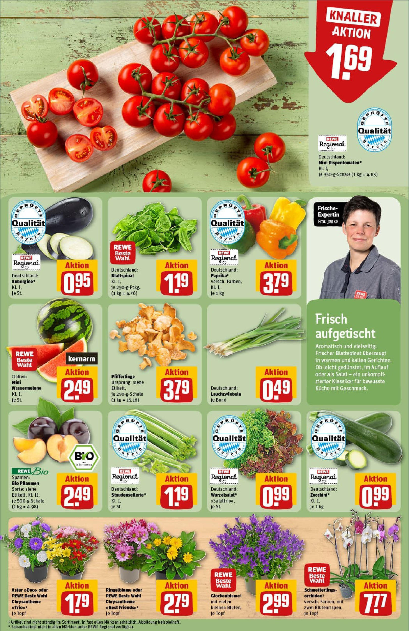 REWE Prospekt ab 11.08.2025 zum Blättern » Angebote | Seite: 7 | Produkte: Küche, Wassermelone, Zucchini, Salat