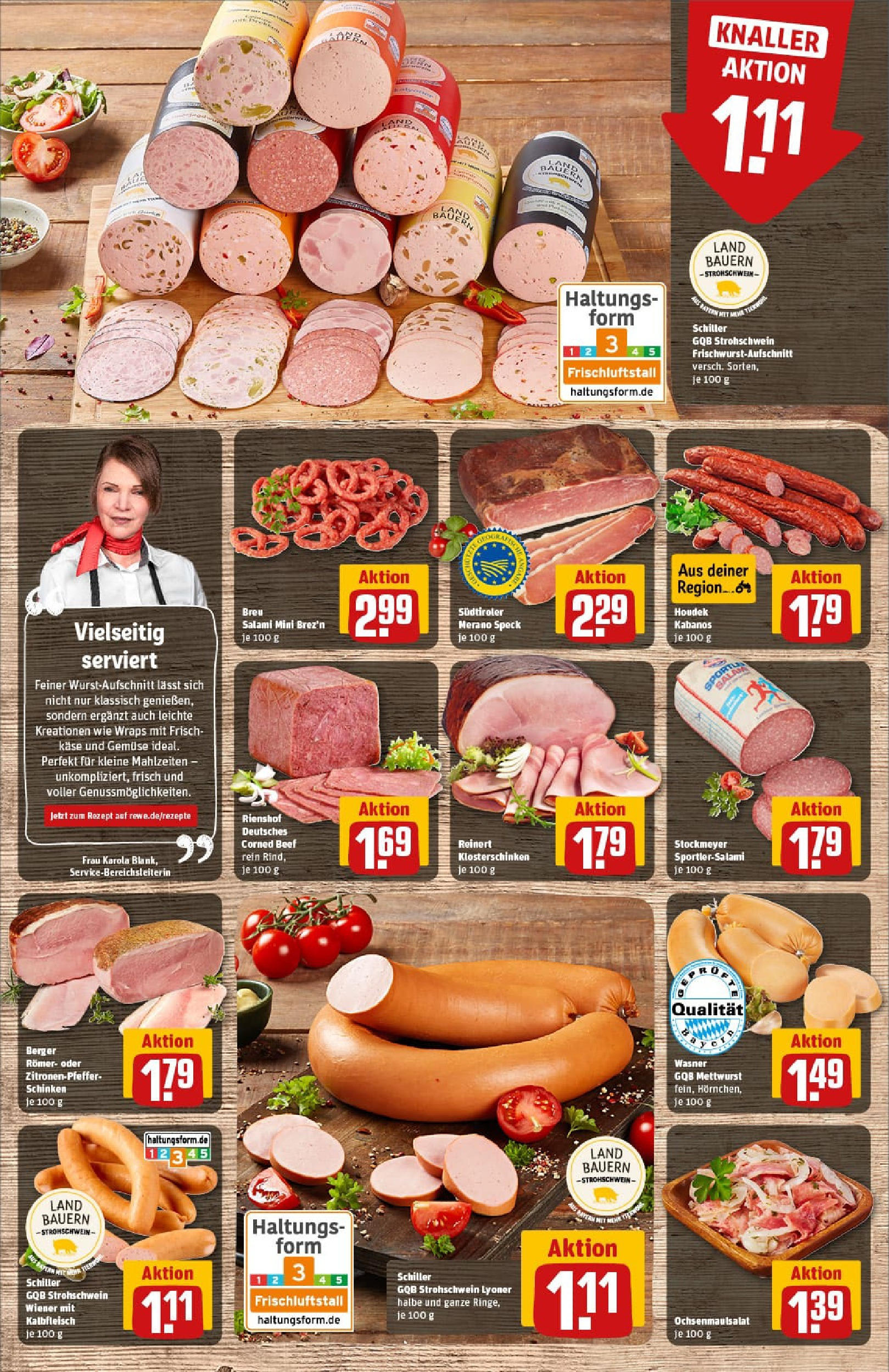 REWE Prospekt ab 11.08.2025 zum Blättern » Angebote | Seite: 12 | Produkte: Käse, Gemüse, Salami, Schinken