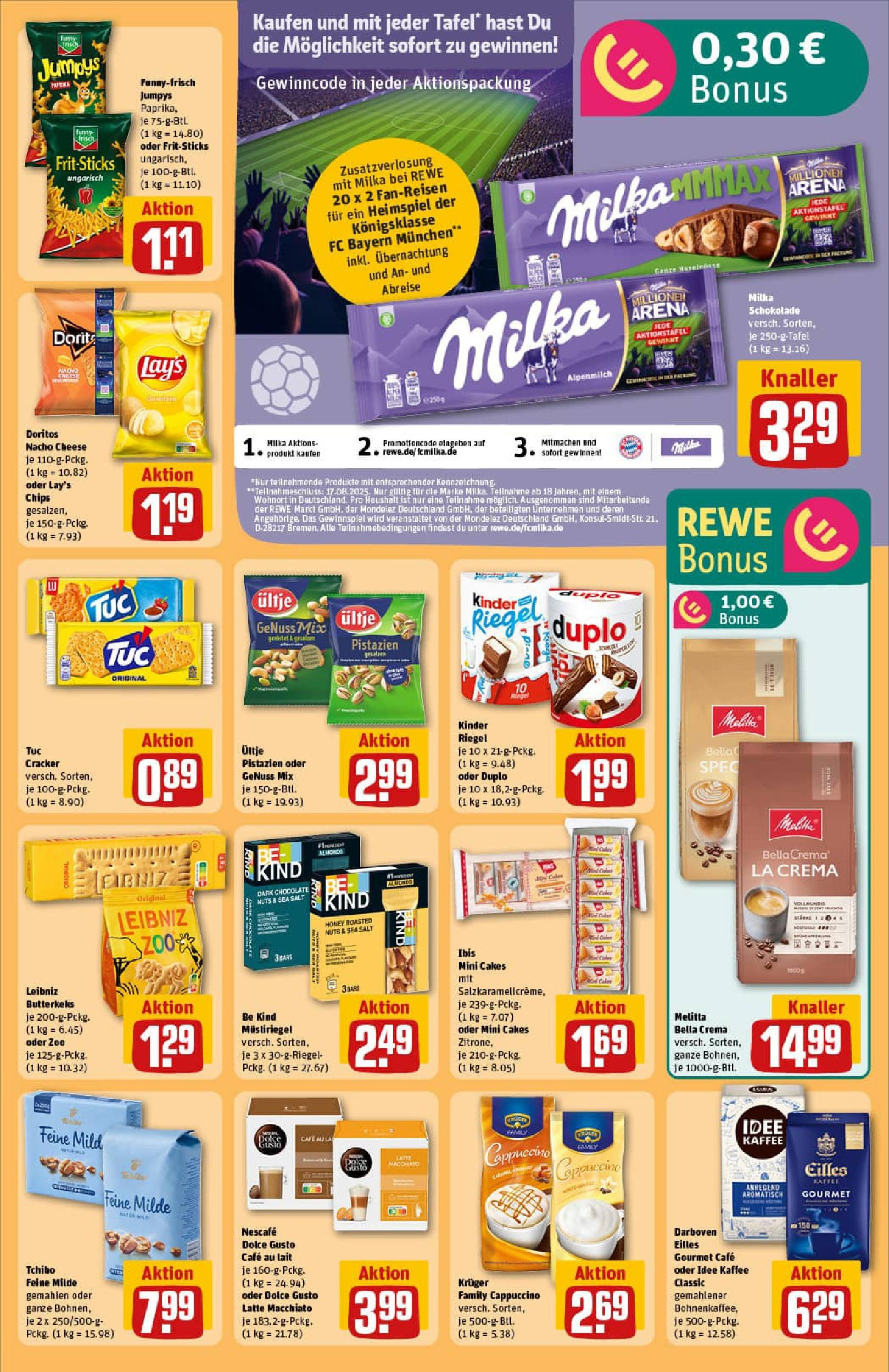 REWE Prospekt ab 11.08.2025 zum Blättern » Angebote | Seite: 25 | Produkte: Kaffee, Milka schokolade, Chips, Dolce gusto REWE Prospekt ab 11.08.2025 zum Blättern » Angebote | Seite: 25 | Produkte: Kaffee, Milka schokolade, Chips, Dolce gusto