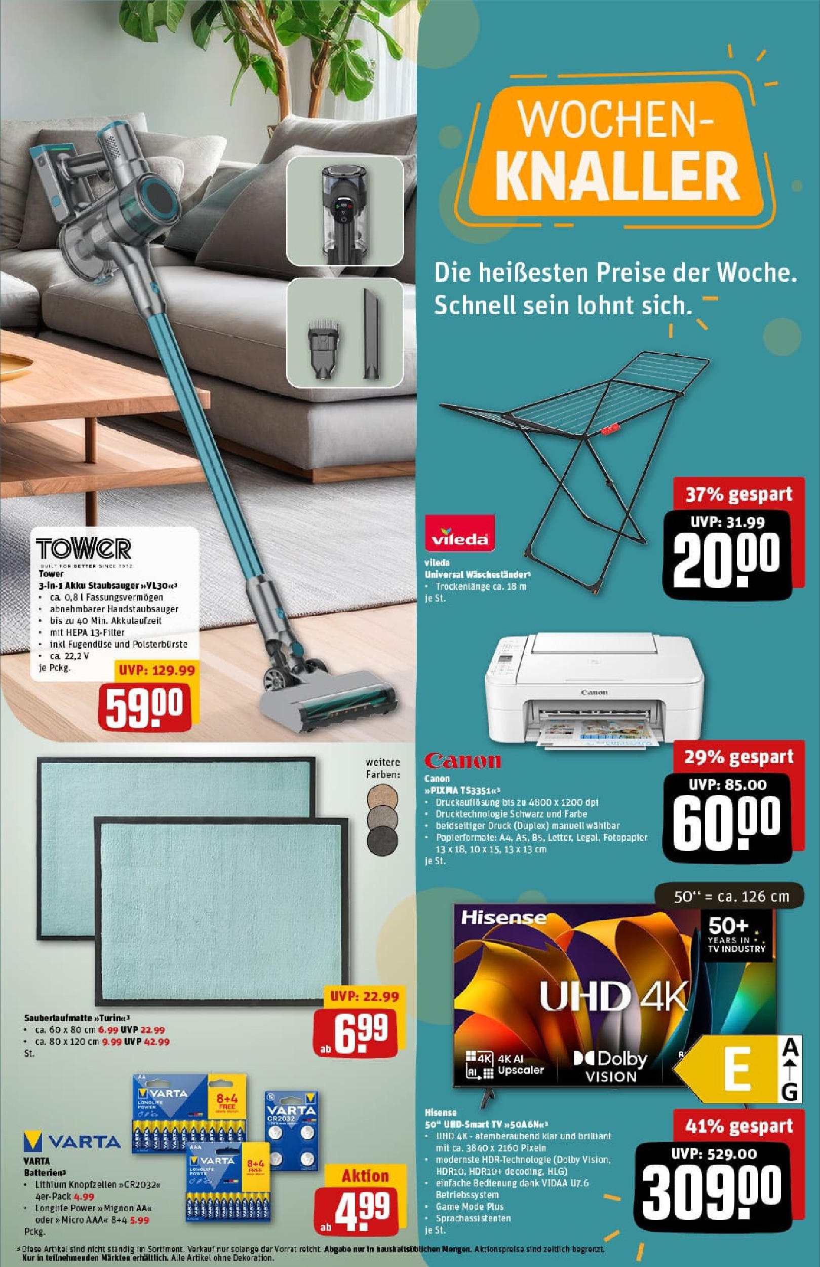 REWE Prospekt ab 11.08.2025 zum Blättern » Angebote | Seite: 29 | Produkte: Hisense, Staubsauger, Batterien, Smart TV REWE Prospekt ab 11.08.2025 zum Blättern » Angebote | Seite: 29 | Produkte: Hisense, Staubsauger, Batterien, Smart TV