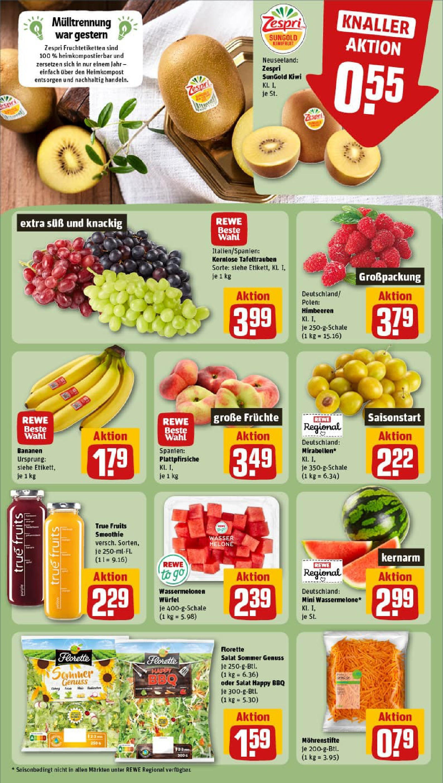 REWE Prospekt ab 11.08.2025 zum Blättern » Angebote | Seite: 6 | Produkte: Himbeeren, Bananen, Wasser, Melone REWE Prospekt ab 11.08.2025 zum Blättern » Angebote | Seite: 6 | Produkte: Himbeeren, Bananen, Wasser, Melone