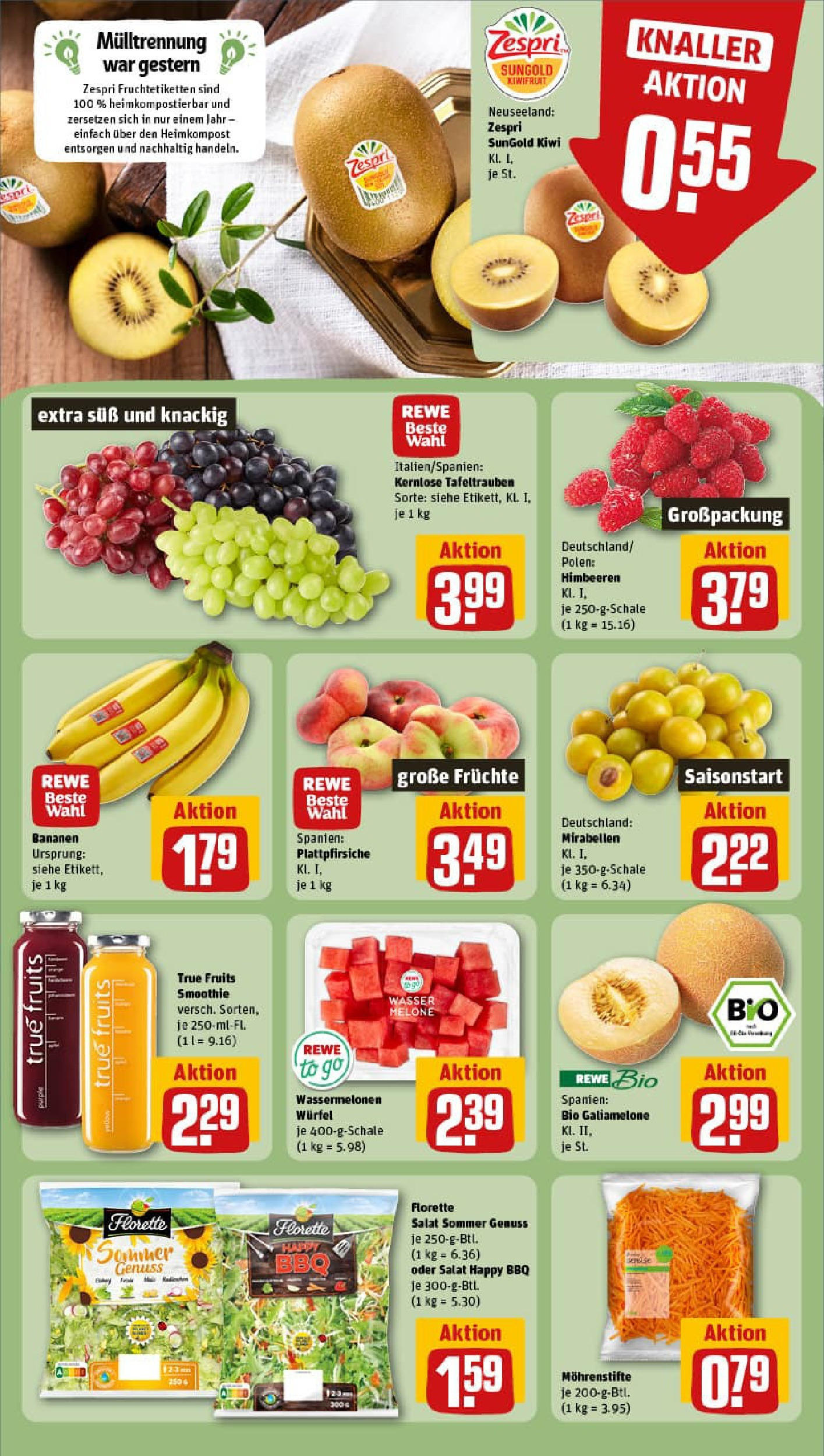 REWE Prospekt ab 11.08.2025 zum Blättern » Angebote | Seite: 6 | Produkte: Bananen, Wasser, Melone, Salat REWE Prospekt ab 11.08.2025 zum Blättern » Angebote | Seite: 6 | Produkte: Bananen, Wasser, Melone, Salat