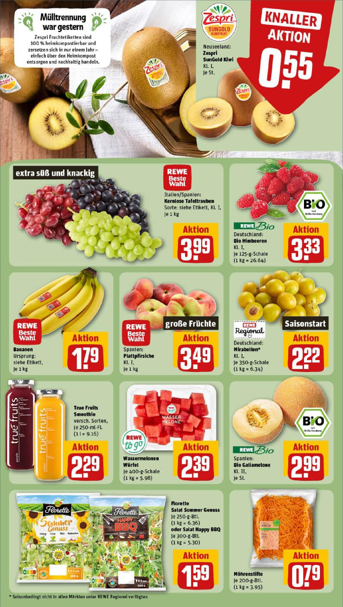 REWE Prospekt ab 11.08.2025 zum Blättern » Angebote | Seite: 6 | Produkte: Himbeeren, Bananen, Wasser, Kiwi REWE Prospekt ab 11.08.2025 zum Blättern » Angebote | Seite: 6 | Produkte: Himbeeren, Bananen, Wasser, Kiwi