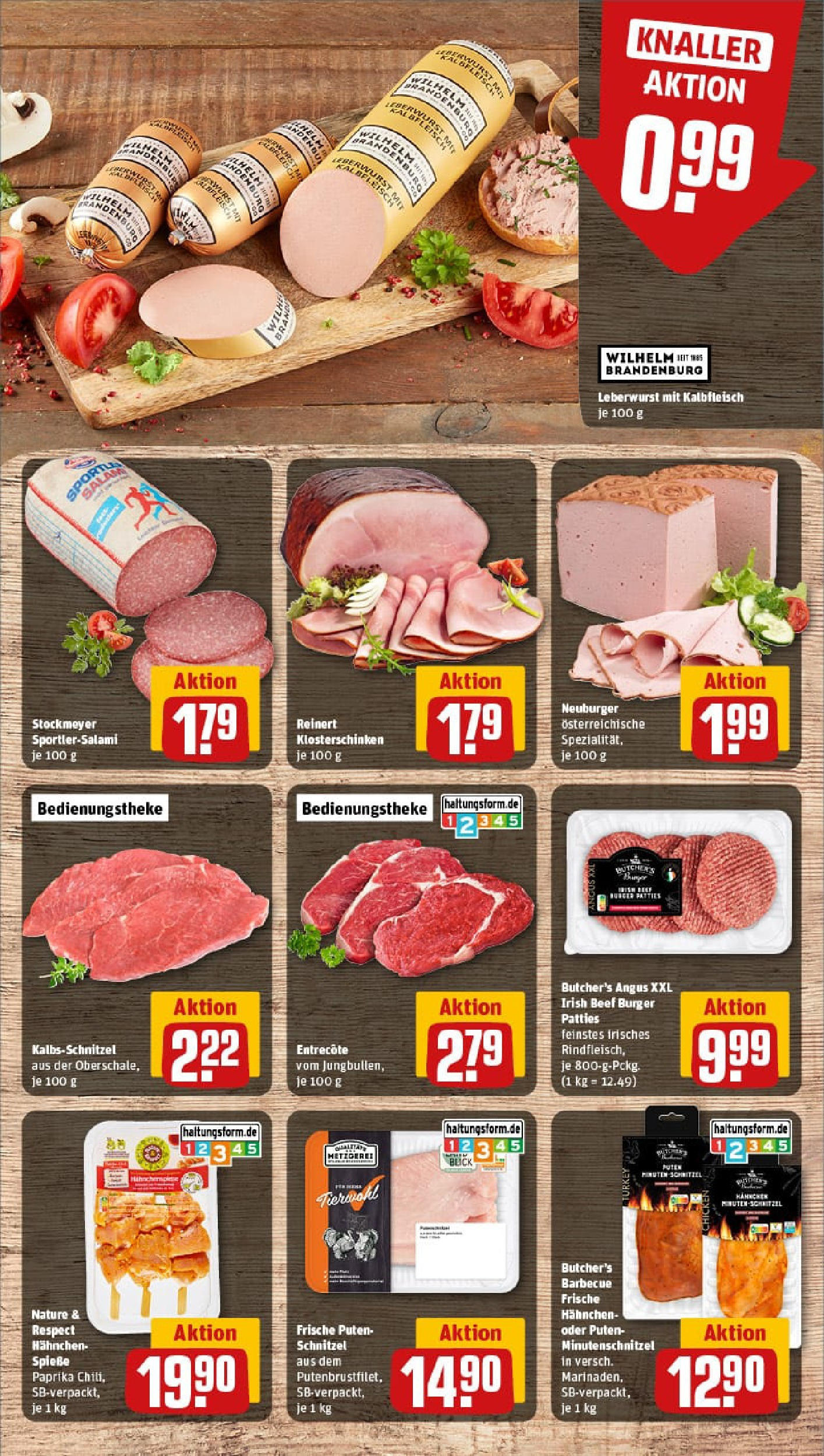 REWE Prospekt ab 11.08.2025 zum Blättern » Angebote | Seite: 8 | Produkte: Burger, Schnitzel, Salami, Steak