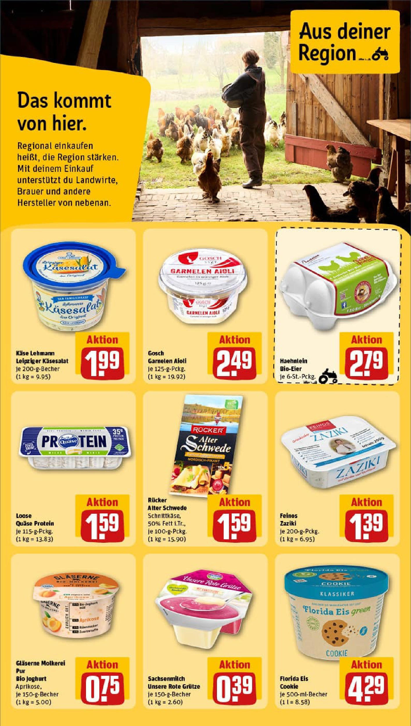 REWE Prospekt ab 11.08.2025 zum Blättern » Angebote | Seite: 10 | Produkte: Käse, Joghurt, Garnelen, Eis REWE Prospekt ab 11.08.2025 zum Blättern » Angebote | Seite: 10 | Produkte: Käse, Joghurt, Garnelen, Eis