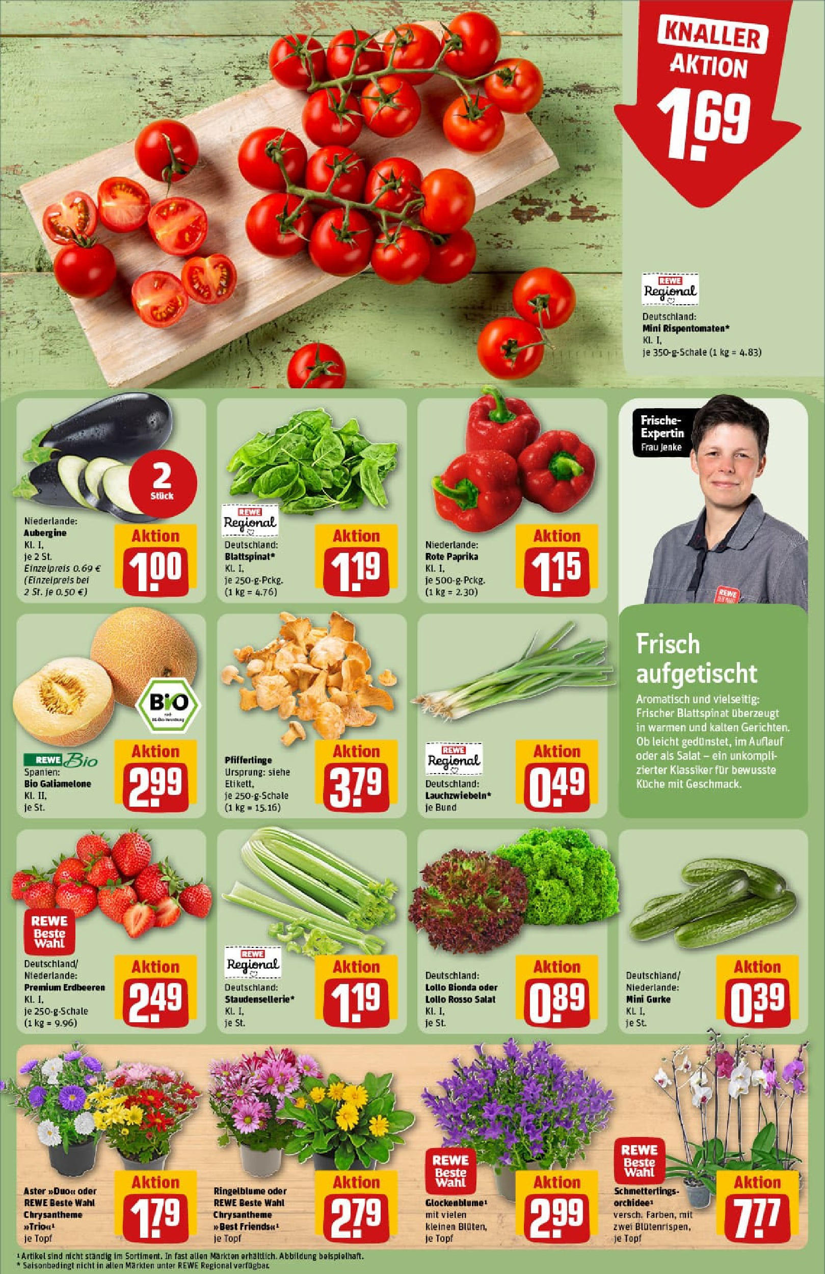 REWE Prospekt ab 11.08.2025 zum Blättern » Angebote | Seite: 7 | Produkte: Küche, Paprika, Aubergine, Erdbeeren