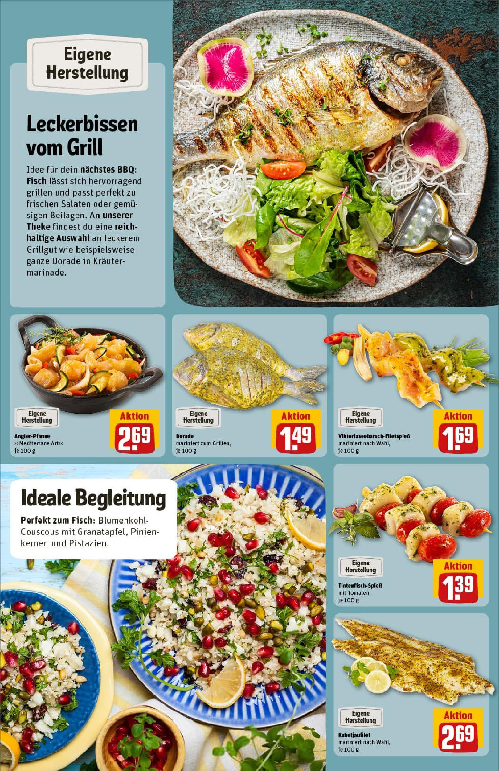 REWE Prospekt ab 11.08.2025 zum Blättern » Angebote | Seite: 12 | Produkte: Dorade, Grill, Fisch, Blumenkohl REWE Prospekt ab 11.08.2025 zum Blättern » Angebote | Seite: 12 | Produkte: Dorade, Grill, Fisch, Blumenkohl