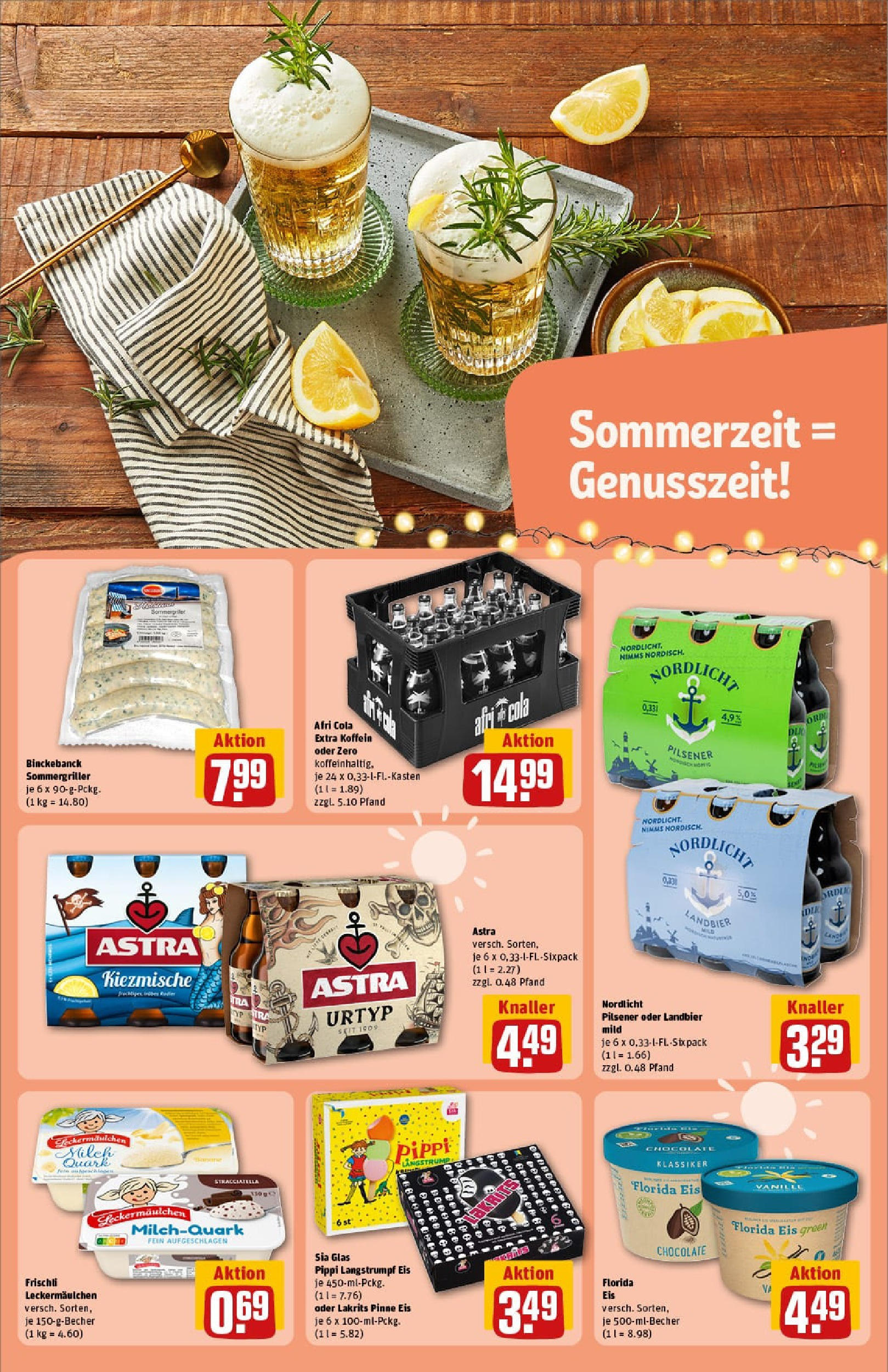 REWE Prospekt ab 11.08.2025 zum Blättern » Angebote | Seite: 17 | Produkte: Quark, Cola, Astra, Eis