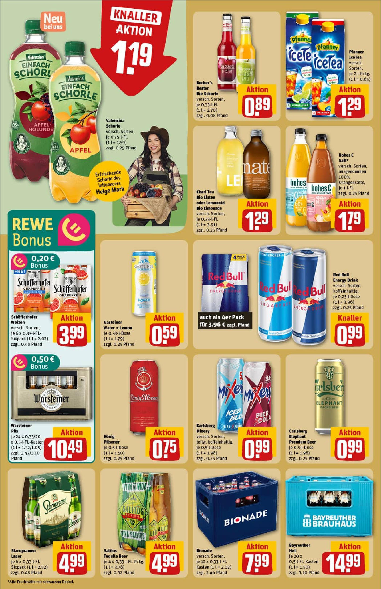 REWE Prospekt ab 11.08.2025 zum Blättern » Angebote | Seite: 18 | Produkte: Konig pilsener, Carlsberg, Bier, Valensina