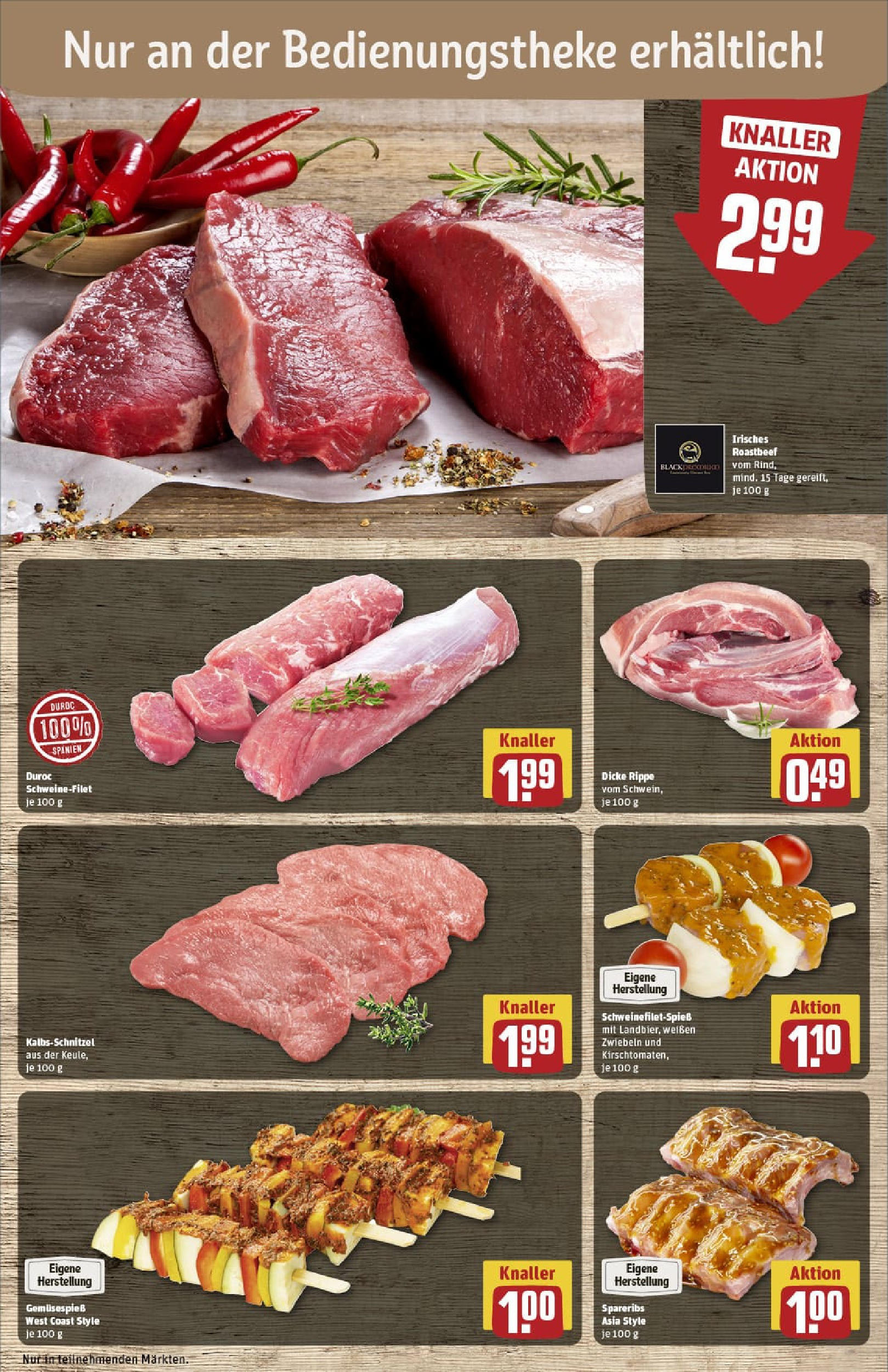 REWE Prospekt ab 11.08.2025 zum Blättern » Angebote | Seite: 10 | Produkte: Roastbeef, Schweinefilet, Zwiebeln